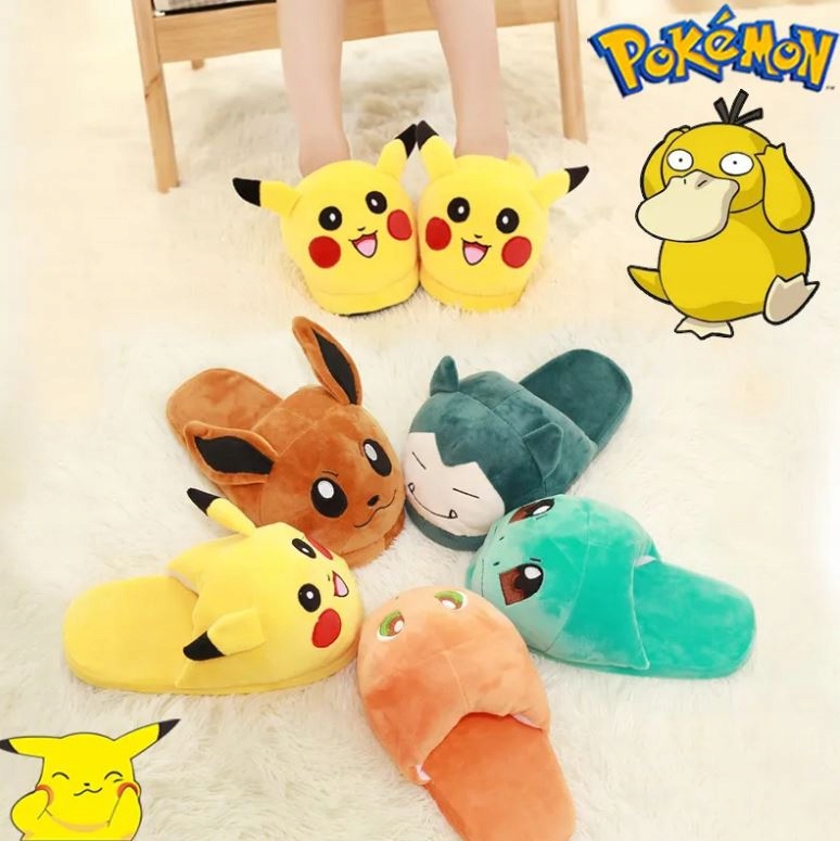 KAPCIE DAMSKIE DZIECIĘCE MĘSKIE POKEMON GO CIEPŁE KLAPKI CHARMANDER r.35-38 Długość wkładki 26 cm