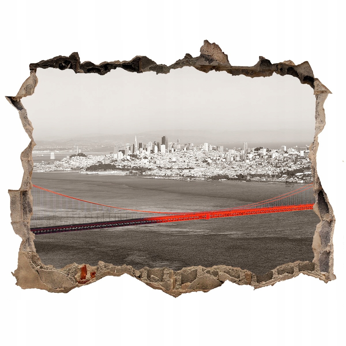 

Fototapeta dziura na ścianę 3d Most San Francisco