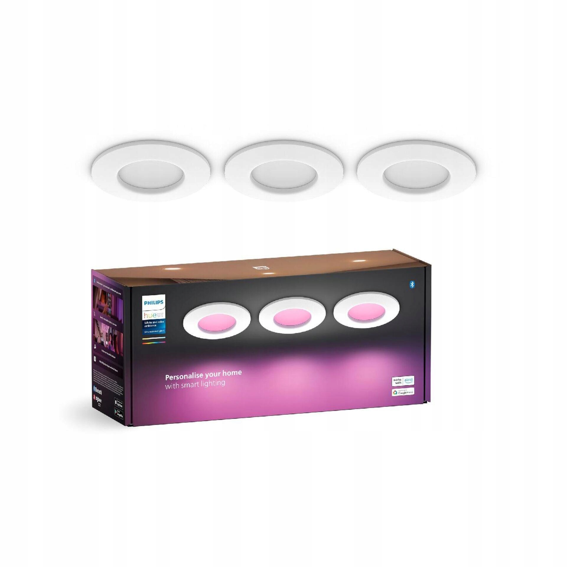 Philips Hue Wca Slim zápustné svietidlo 3x Led 8,3 W 750lm 2200-6500K Rgb Cri