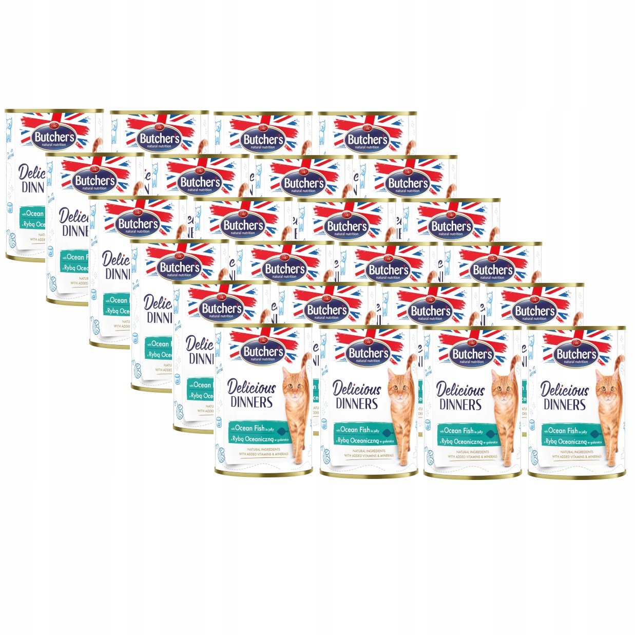 Karma dla kota Butcher's Delicious dinners z rybą morską w galaretce24x400g