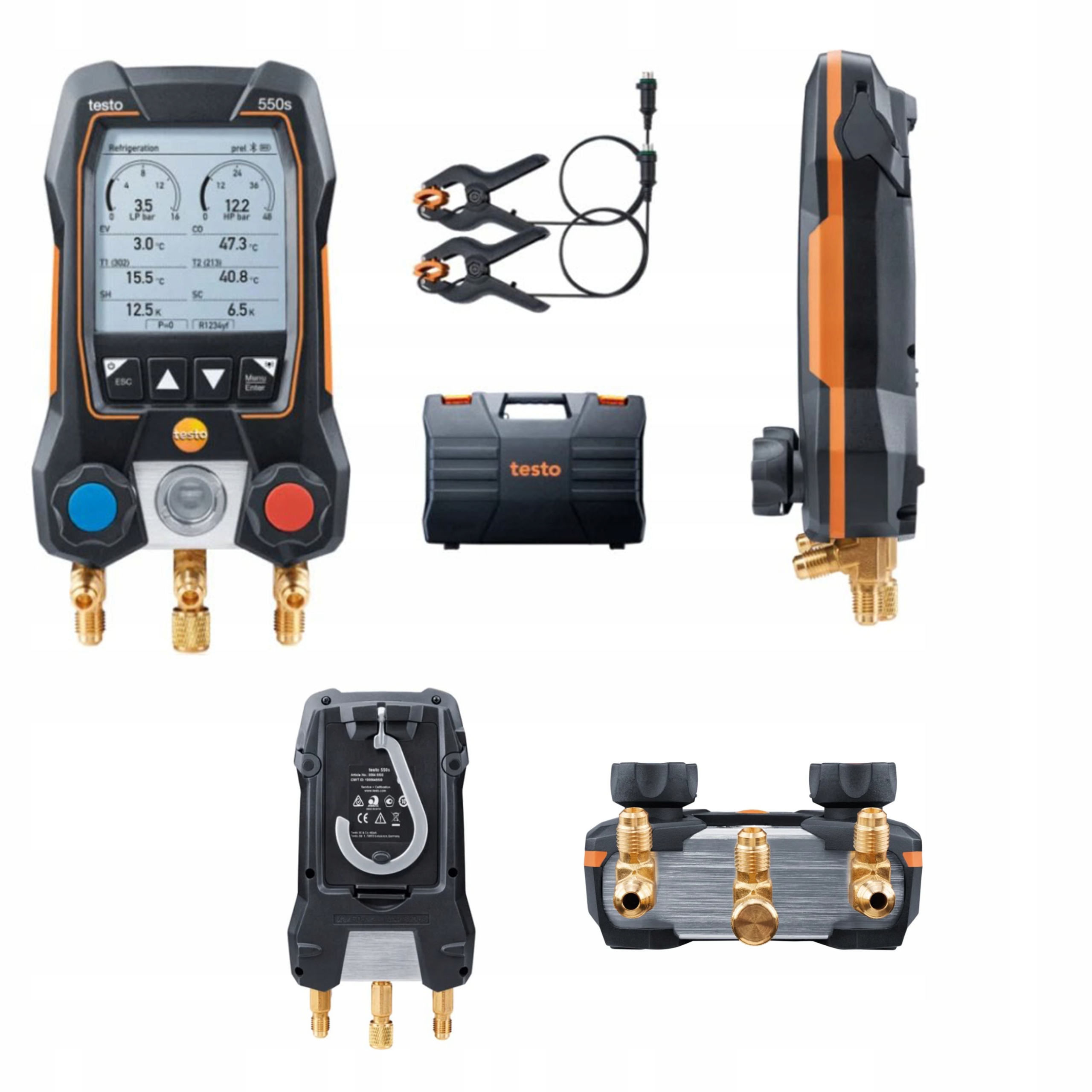 Elektronické tlakomery Testo 550s Basic s drôtovými sondami