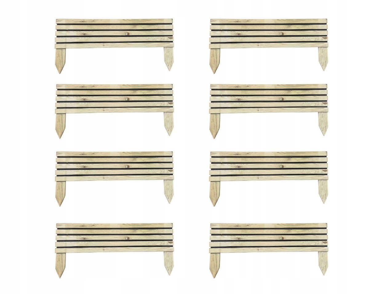 Palisada ogrodowa płotek 25 cm wbijany Zestaw 8 szt. Outlet