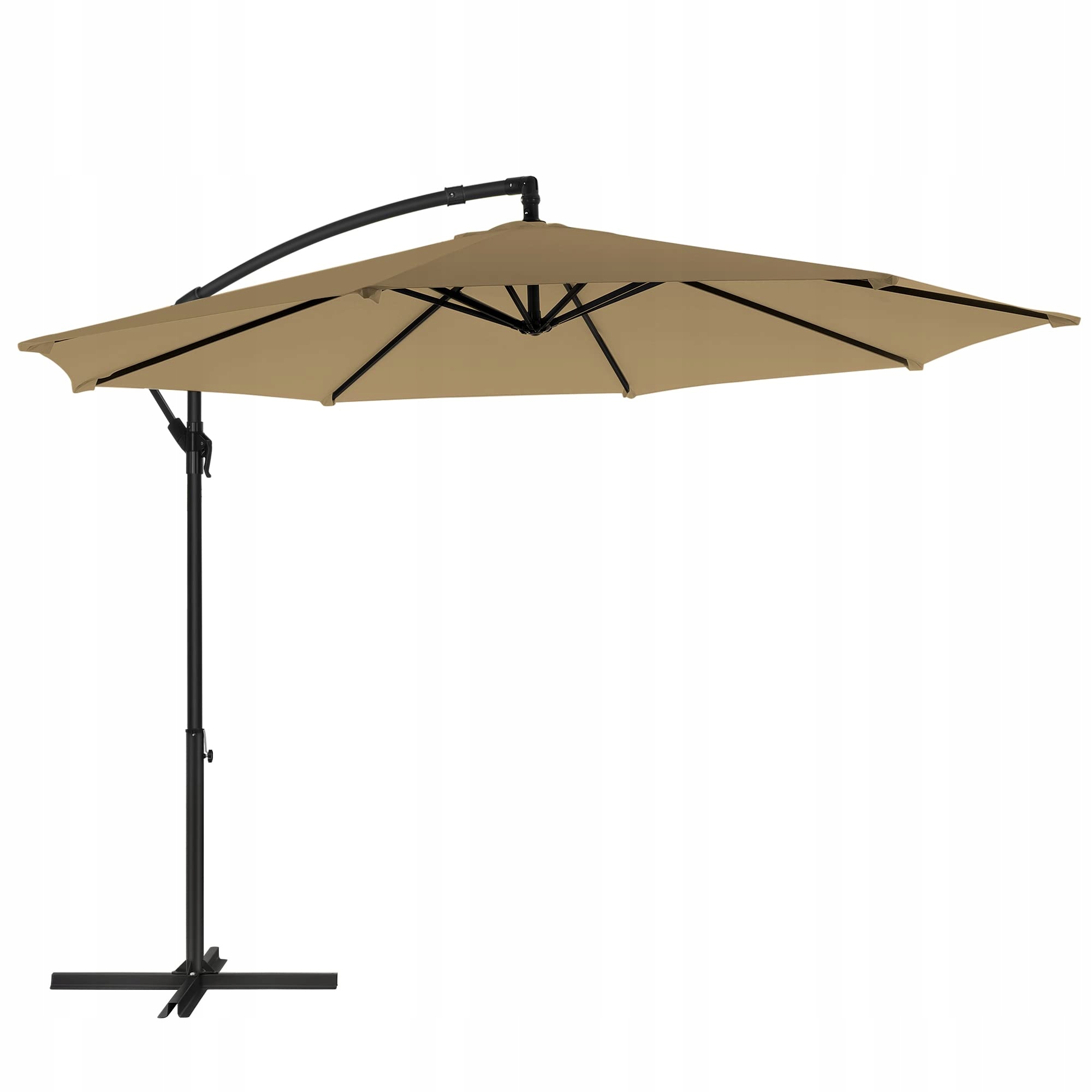 Parasol ogrodowy boczny 3m regulowany UV50+ taras Beż stal
