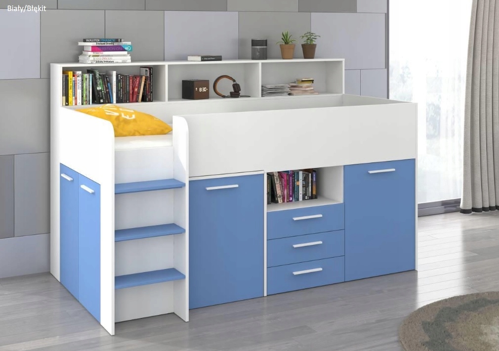 NEO L/ P łóżko z wbudowanym biurkiem sonoma/grafit