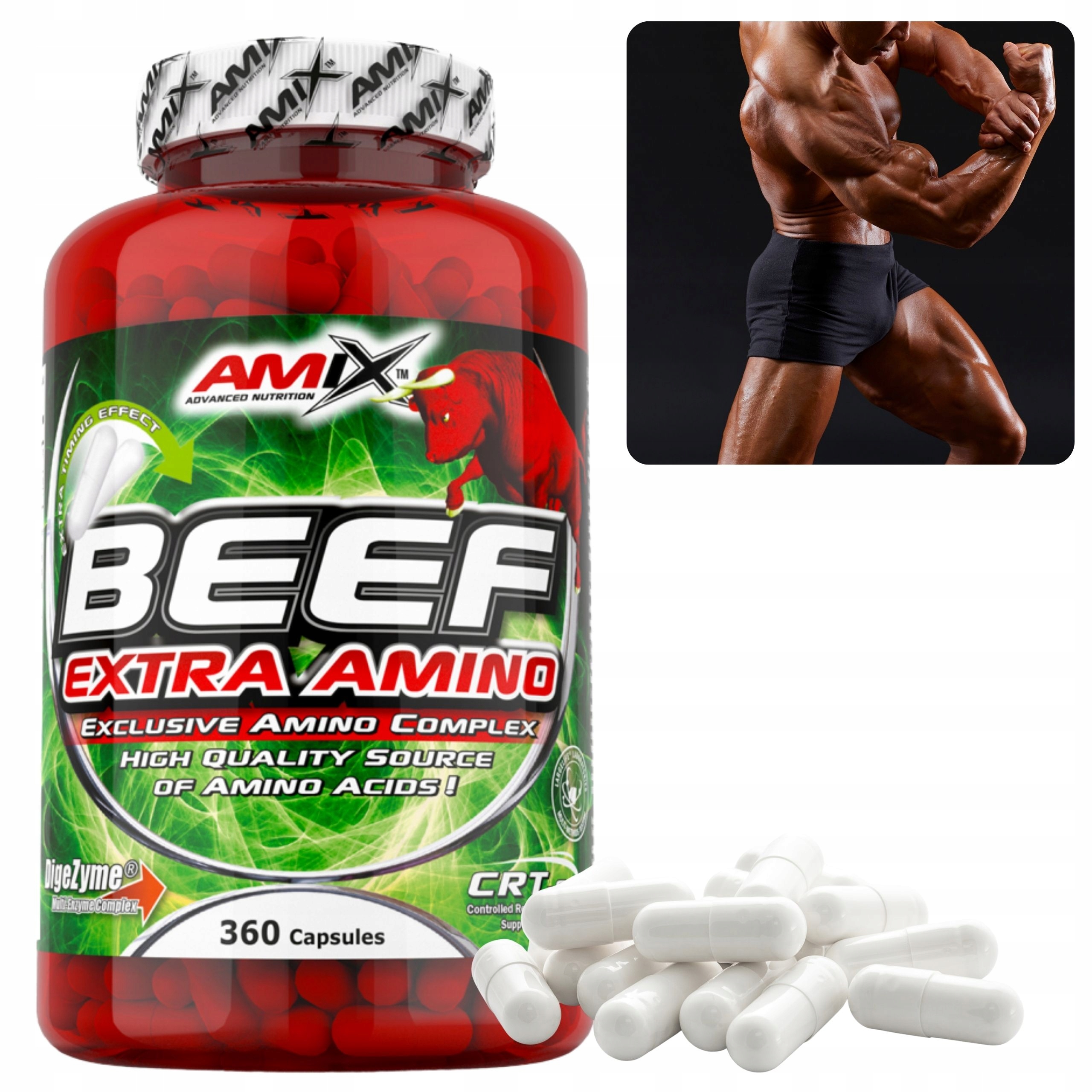 Aminokyseliny Amix Beef Extra Amino Bcaa Eaa Glutamin L Glutamine 360 kapslí