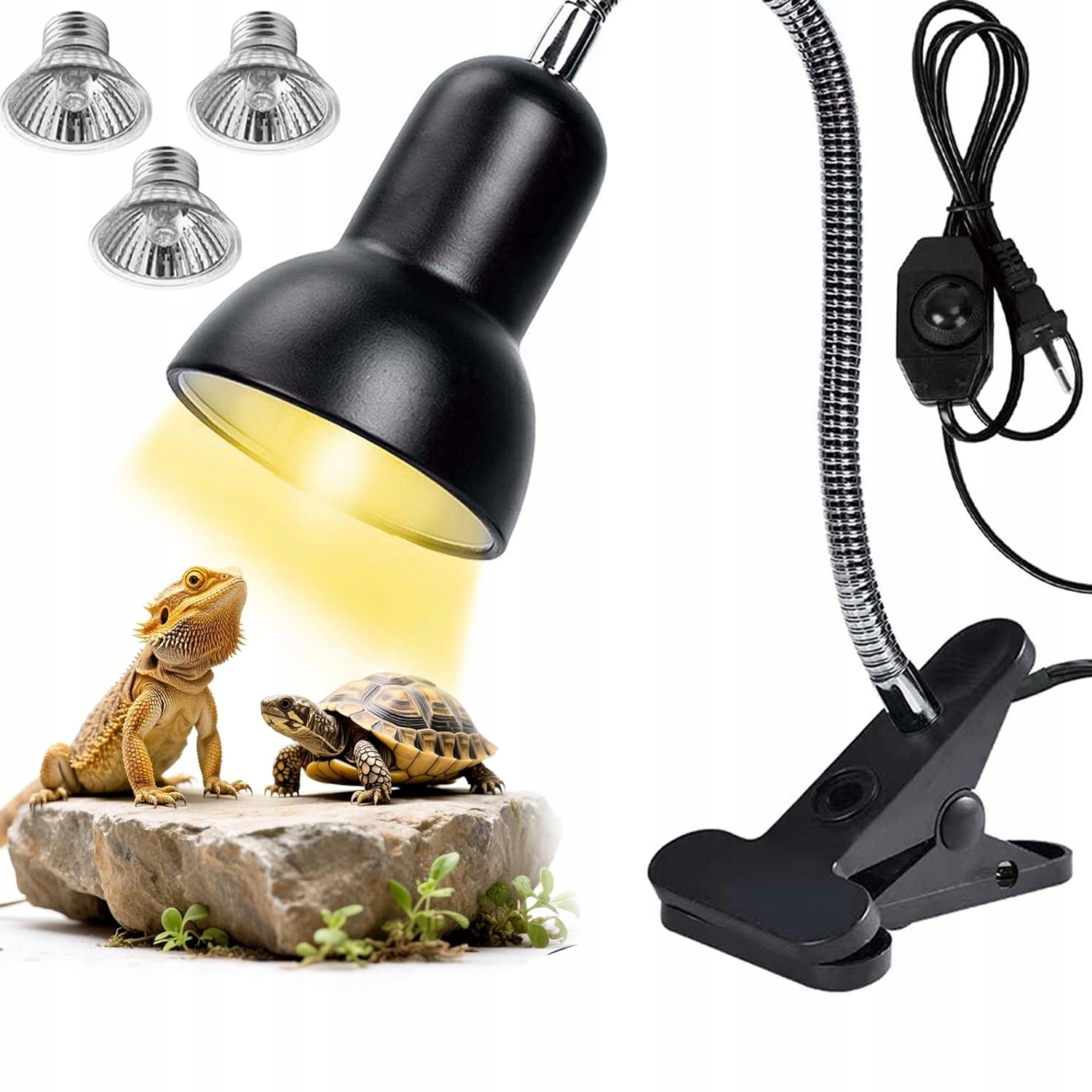 Levně Univerzální Lampa Do Terária Pro Topné Žárovky Topná lampa pro želvy