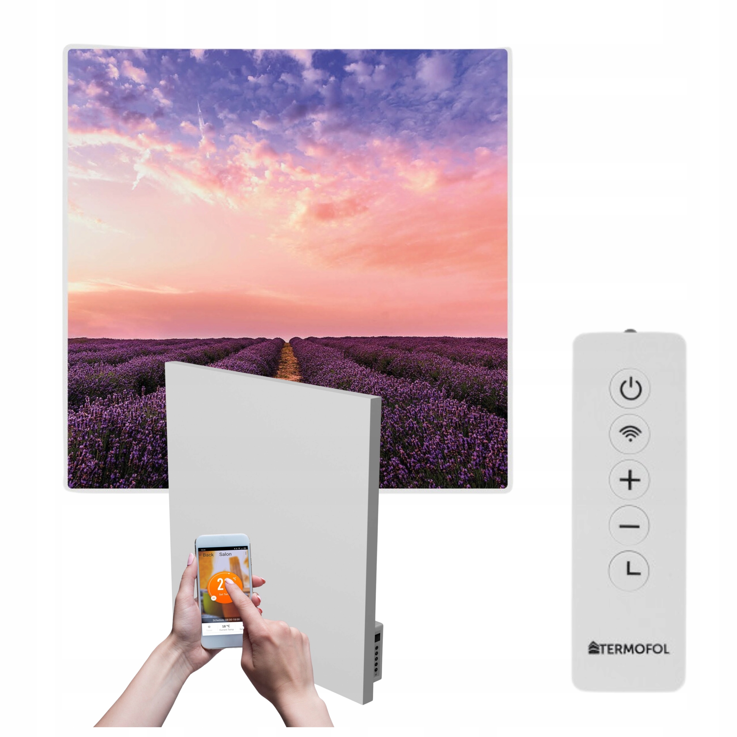 Infračervený obrazový ohrievač 350 W 60x60 cm WiFi