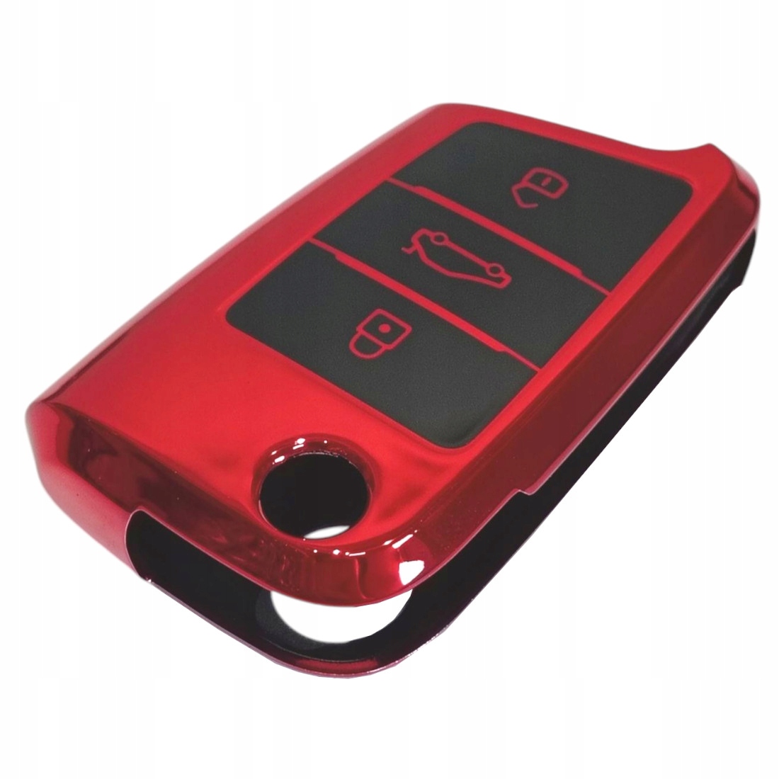 Etui Pokrowiec Na Kluczyk Do Vw Skoda Seat Nowy Typ Chrom Czerwony Red