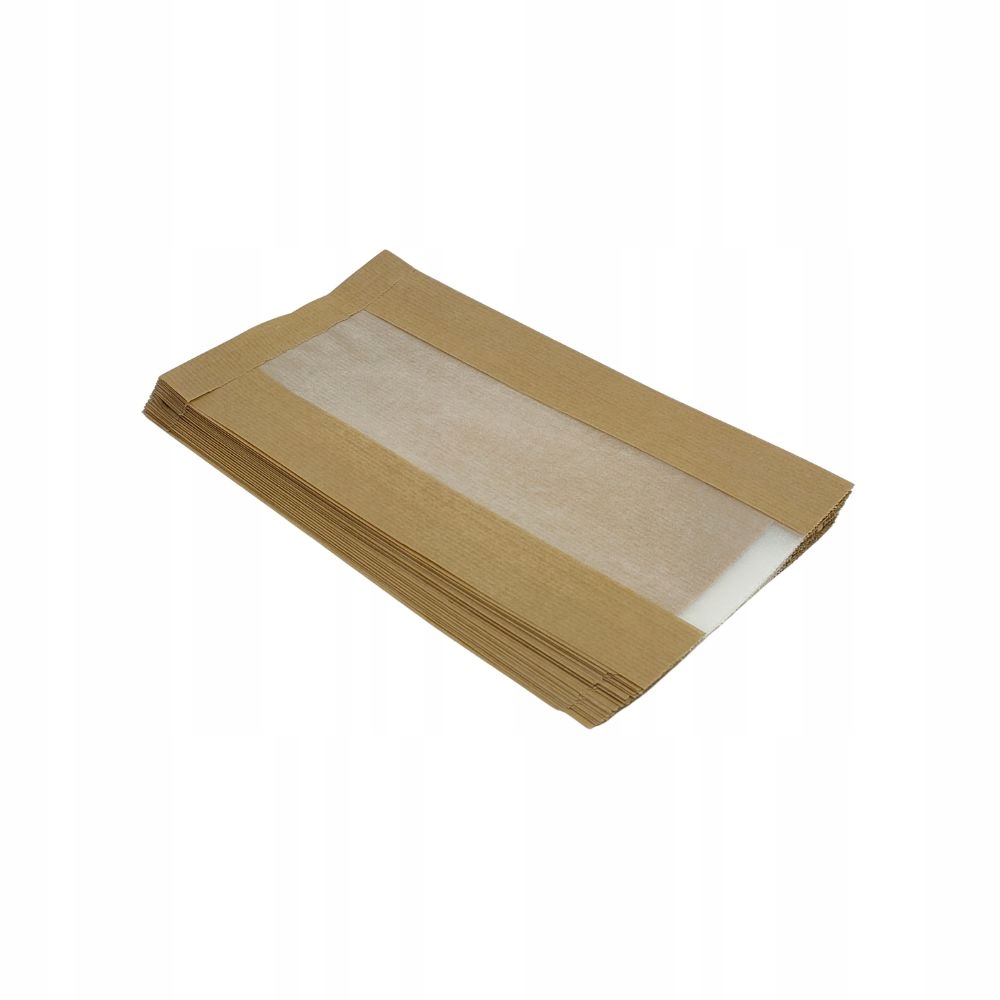 Torebka papierowa szara z okienkiem Cristal 280x150x70+70, 1000szt