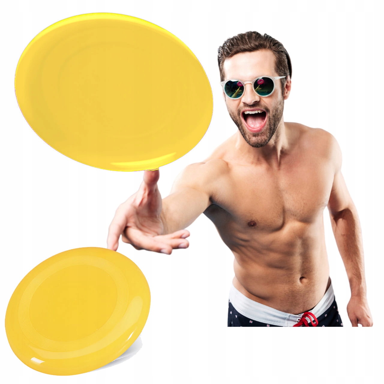 FRISBEE LATAJĄCY DYSK TALERZ NA PLAŻĘ zółty Frizbe Freasbe