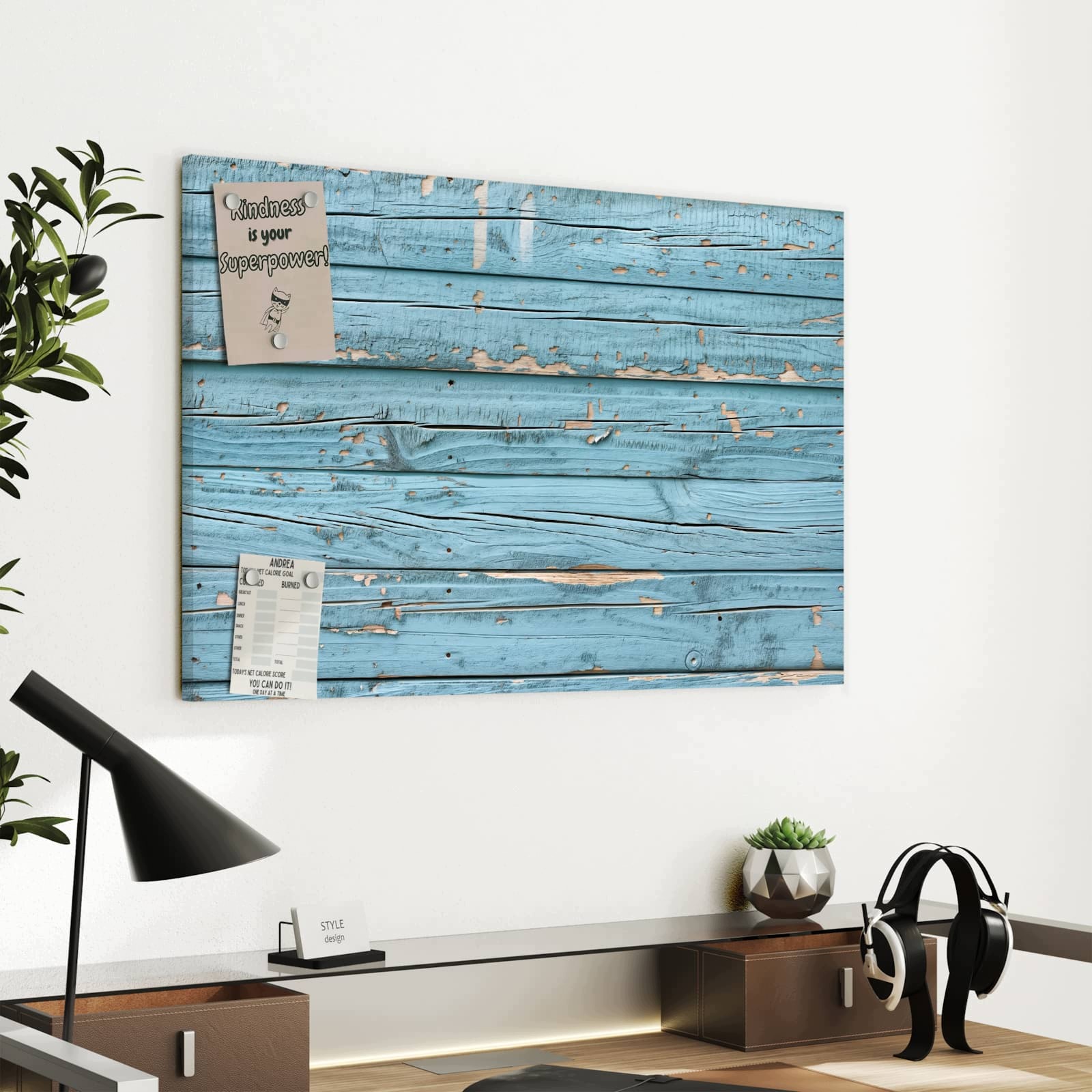 Magnetická tabule Zestárlé Dřevo 60 × 40 cm