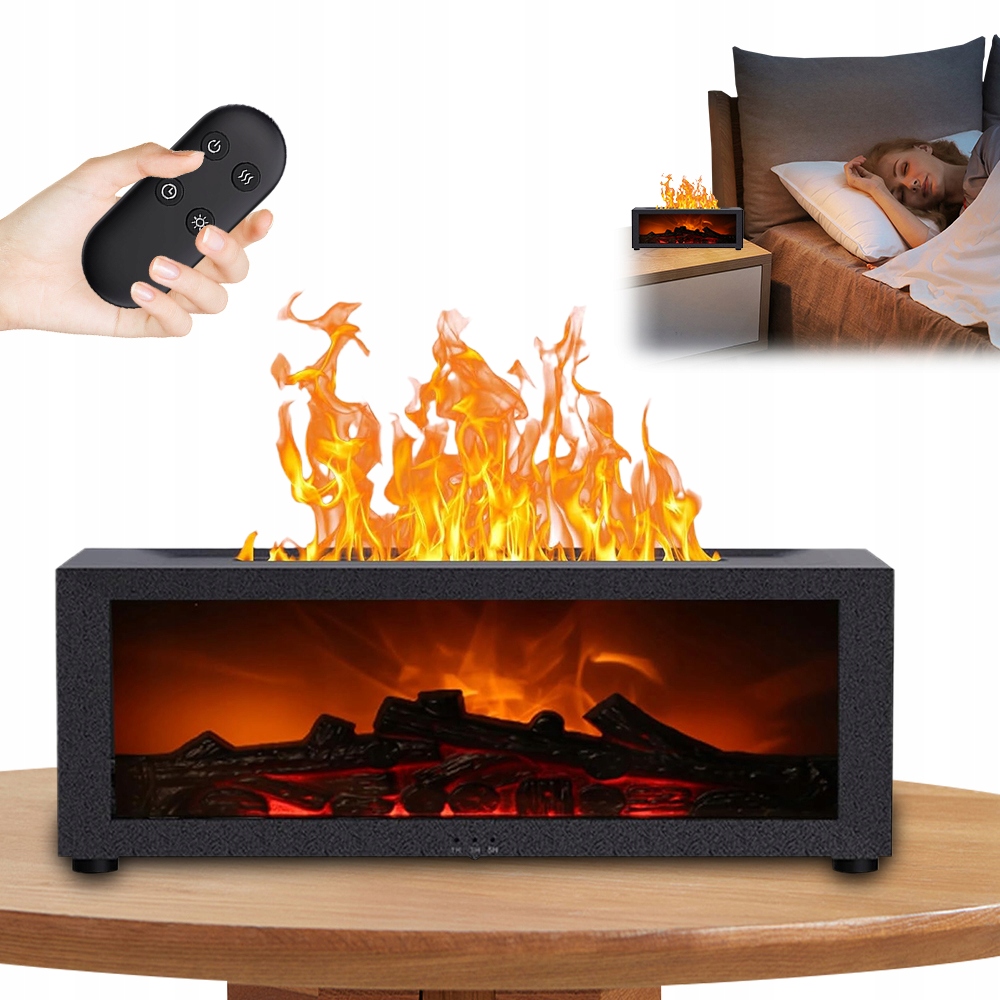 Difuzér 3V1 Zvlhčovač A Lampička S Efektem Ohně Pilot 1/3/5H Časovač 150 ML