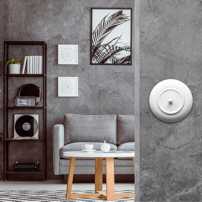 Włącznik pojedynczy z ramką BIAŁY loft retro PRL Marka Electromalt