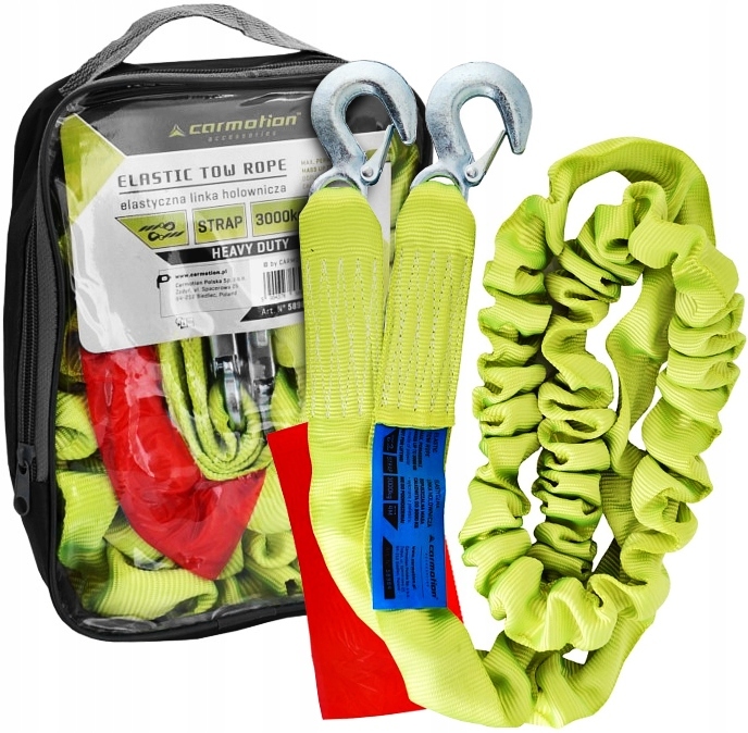 Mocna Lina Linka Holownicza Elastyczna 4M/3T Heavy Duty Do Holowania Hak