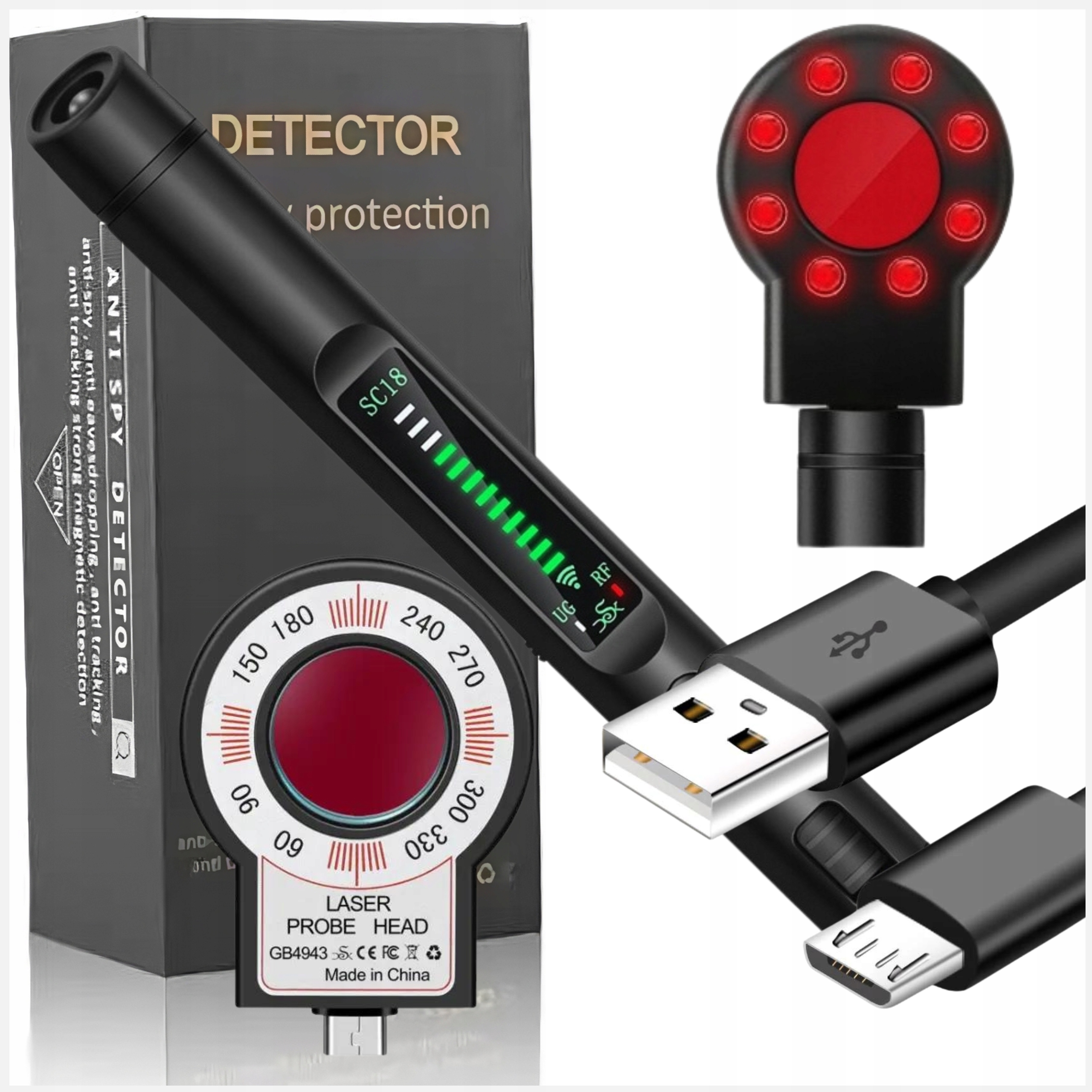 WYKRYWACZ PODSŁUCHÓW DETEKTYW KAMER LOKALIZATORÓW GPS GSM KAMER