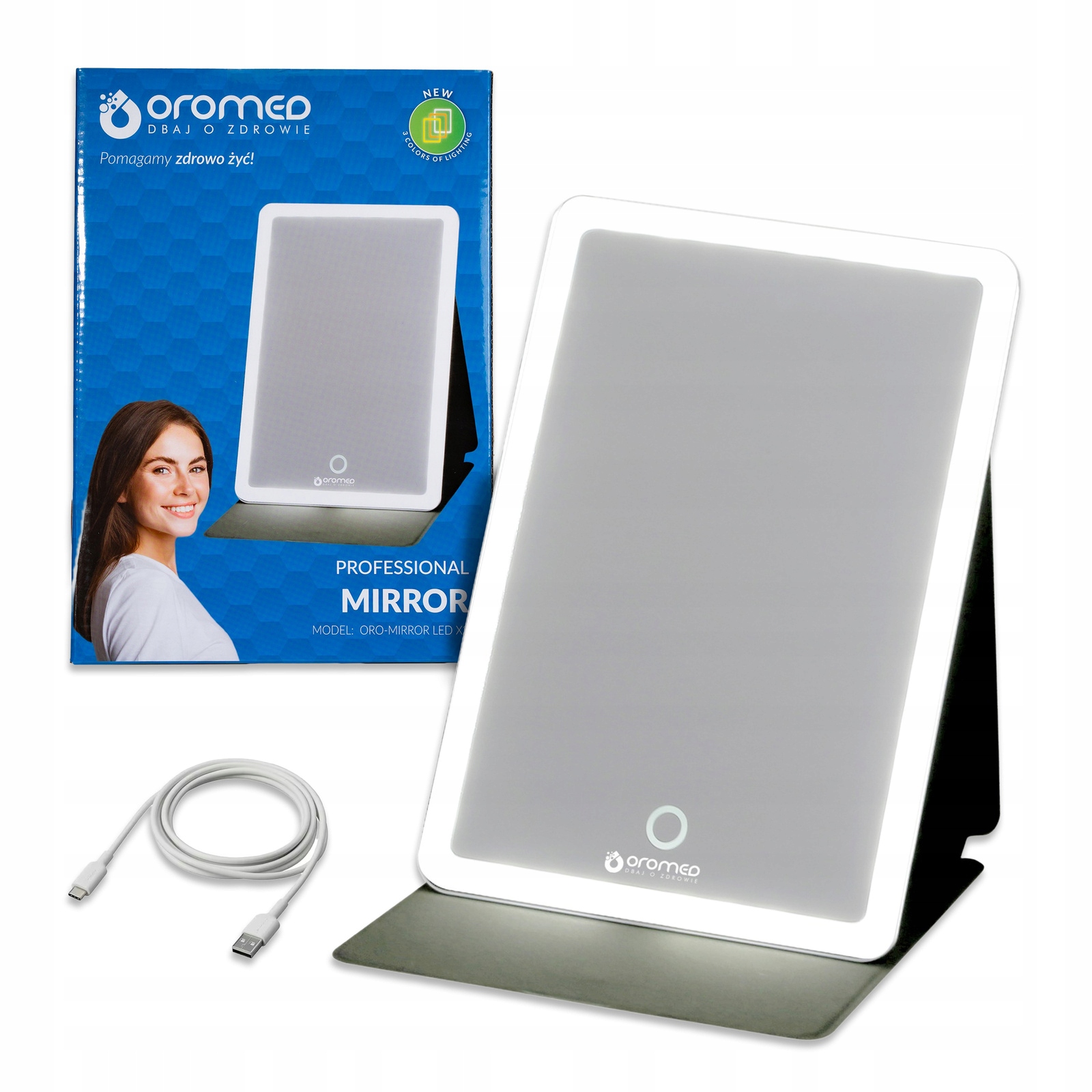 Kosmetické zrcátko na make-up Led Oro-Mirror Led X2 Podsvícené, stojící