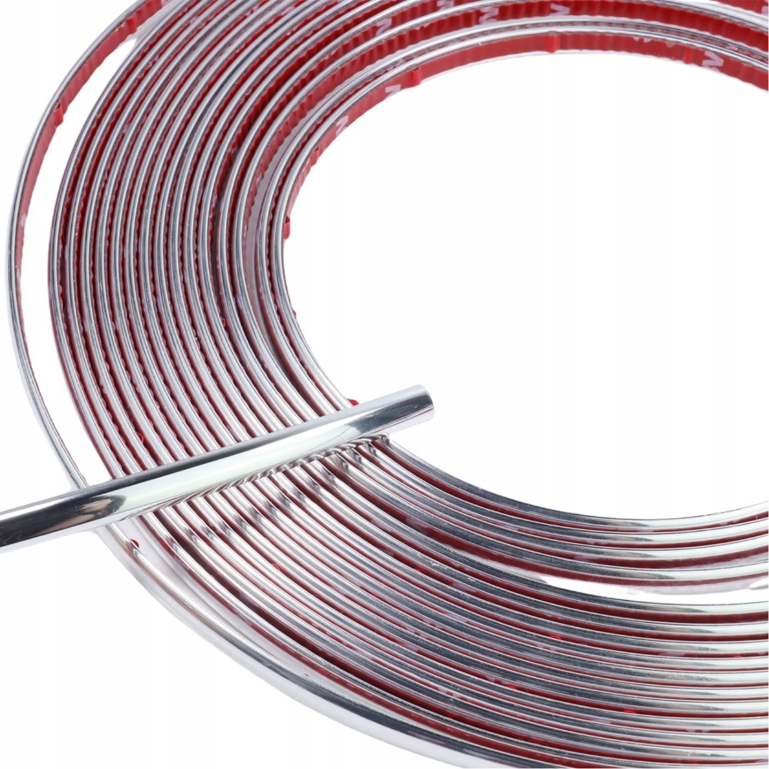 Listwa Chrom 6mm x 8mb samoprzylepna połysk taśma ozdobna 800cm
