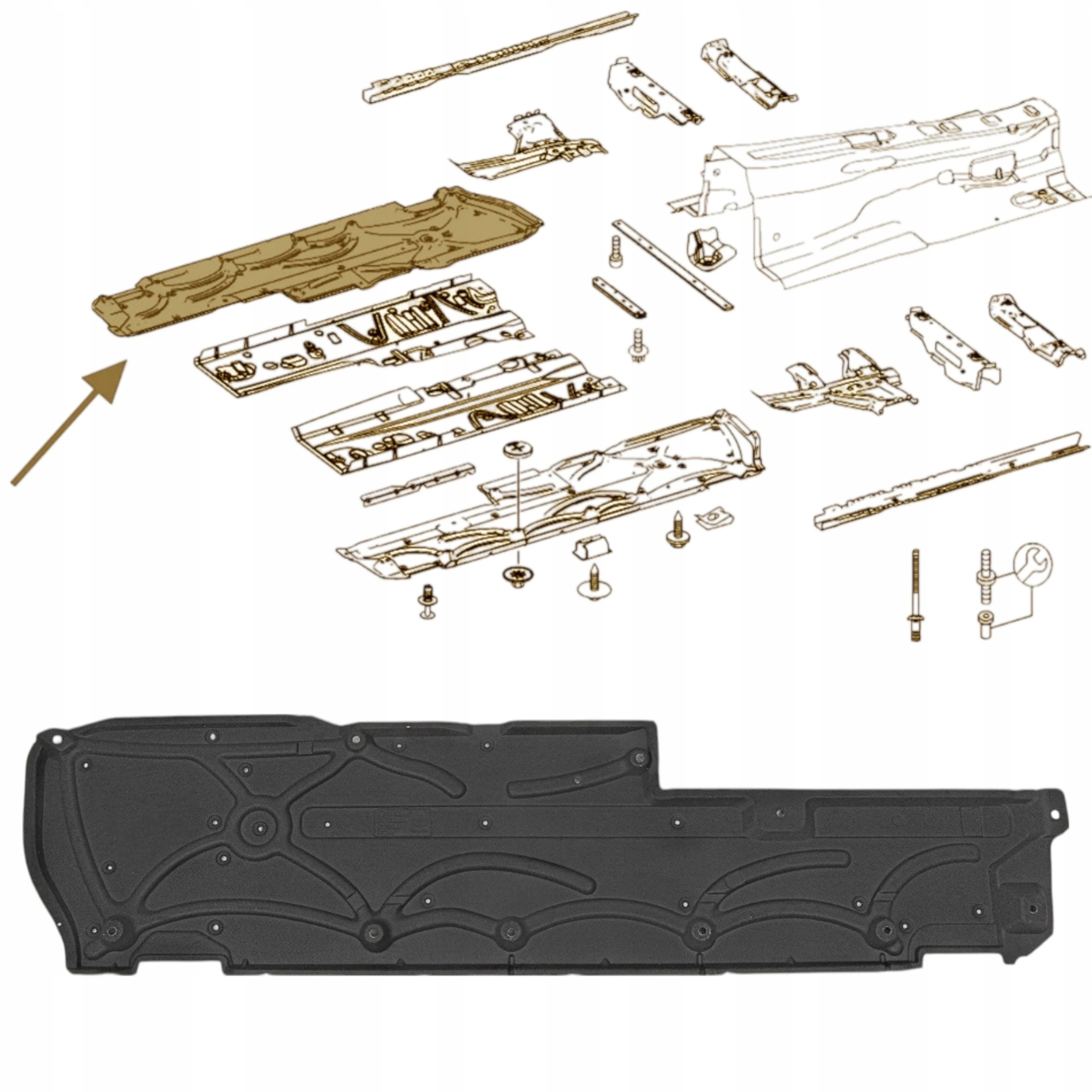 Kryt podvozku motoru Pravý 2126800409 Mercedes Cls C218 W212 10-18