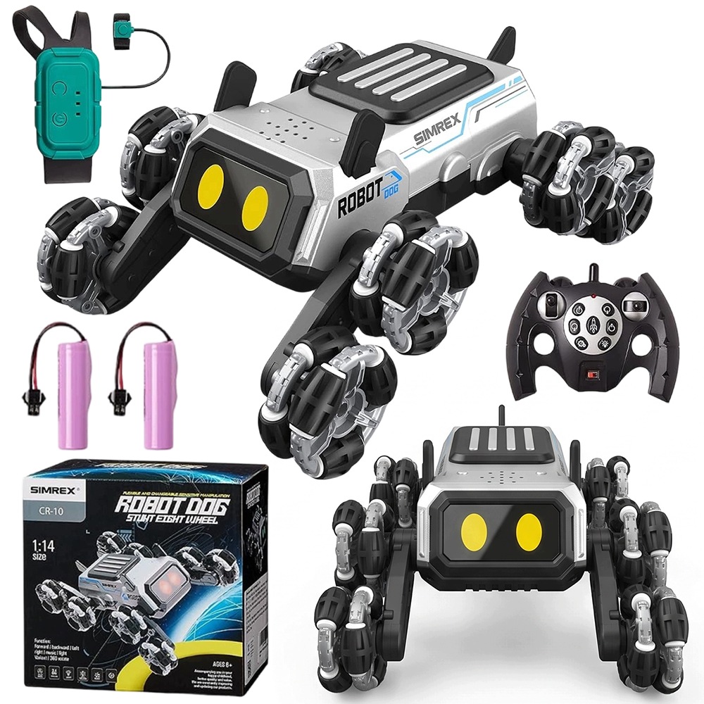 Robot Kaskadérský pes 8 kol s ovládáním gesty, Hračka pro děti 6+