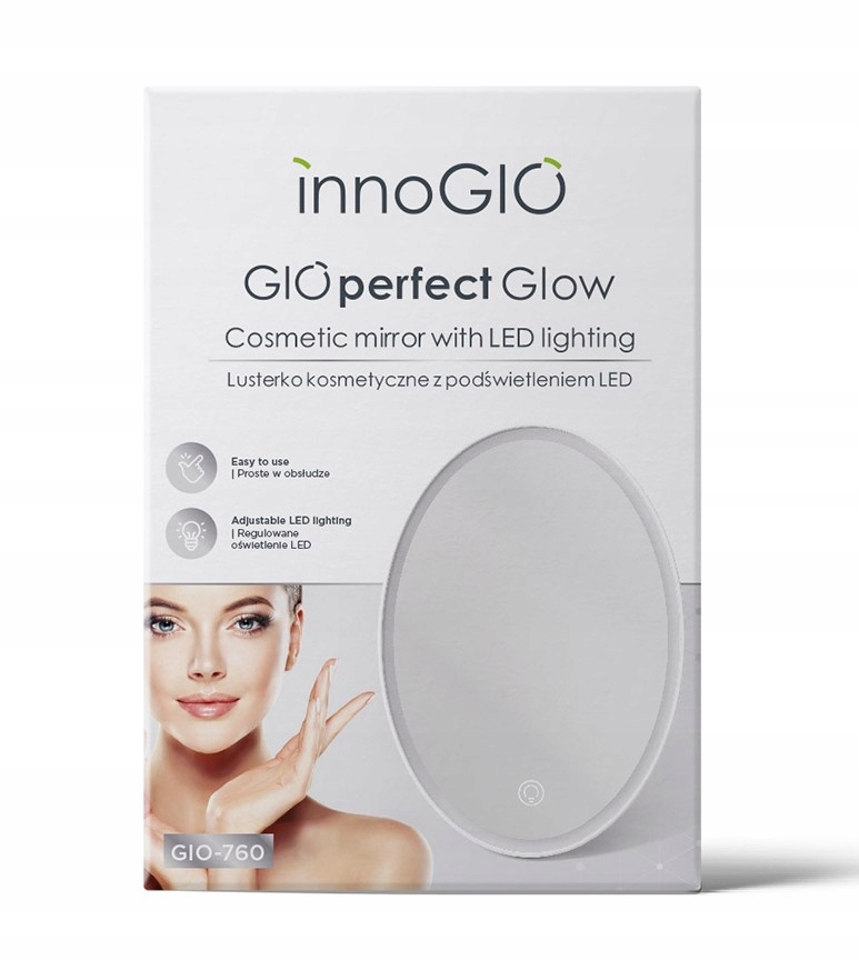 

Podświetlane lusterko do makijażu InnoGIO Glow