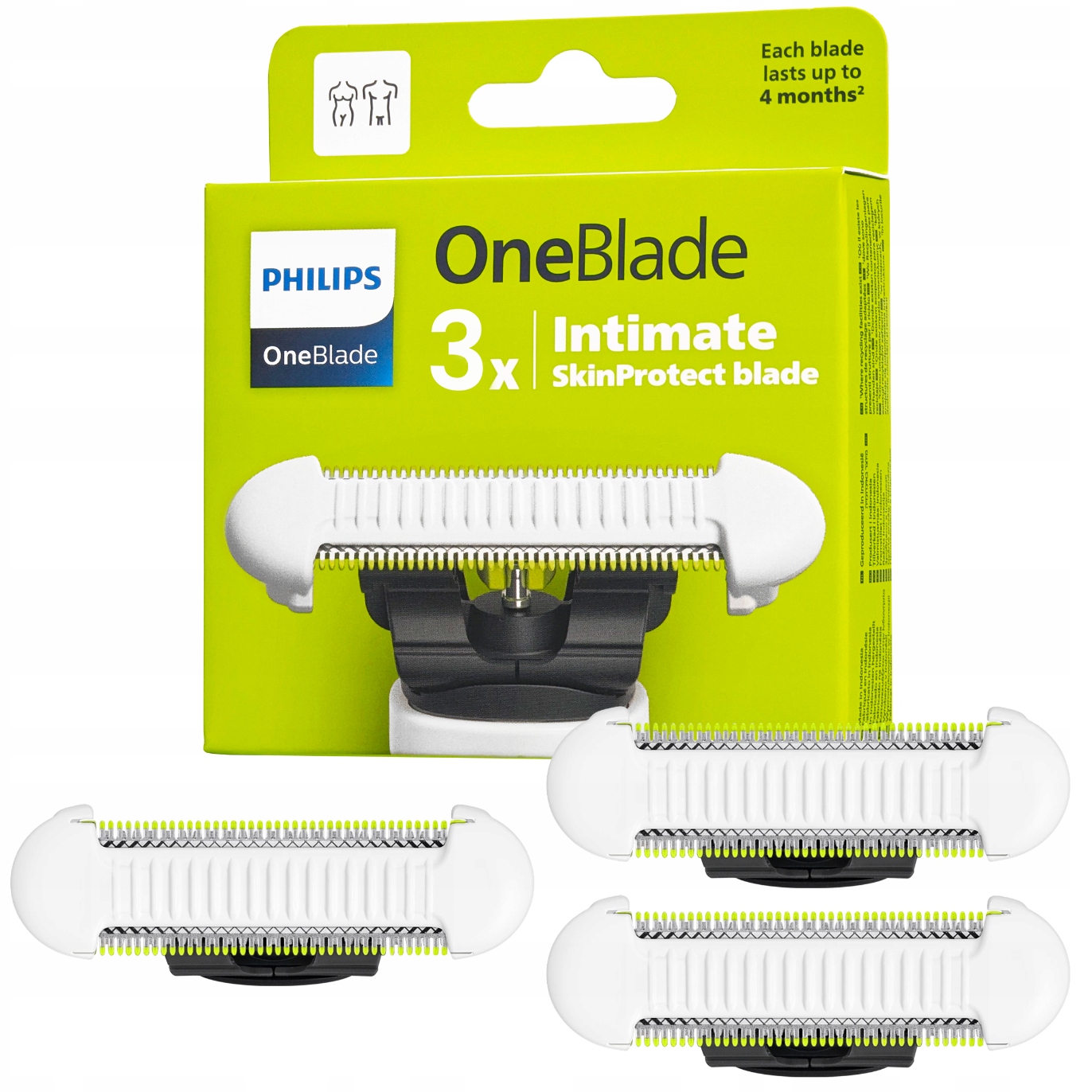 3x Čepeľ Na Holiaci Strojček Philips Oneblade Skinprotect Intimate QP229 Pre Ženy