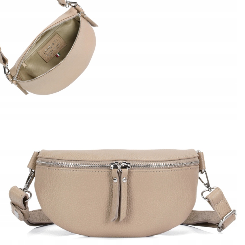 

Mała torebka crossbody szaszetka nerka skórzana