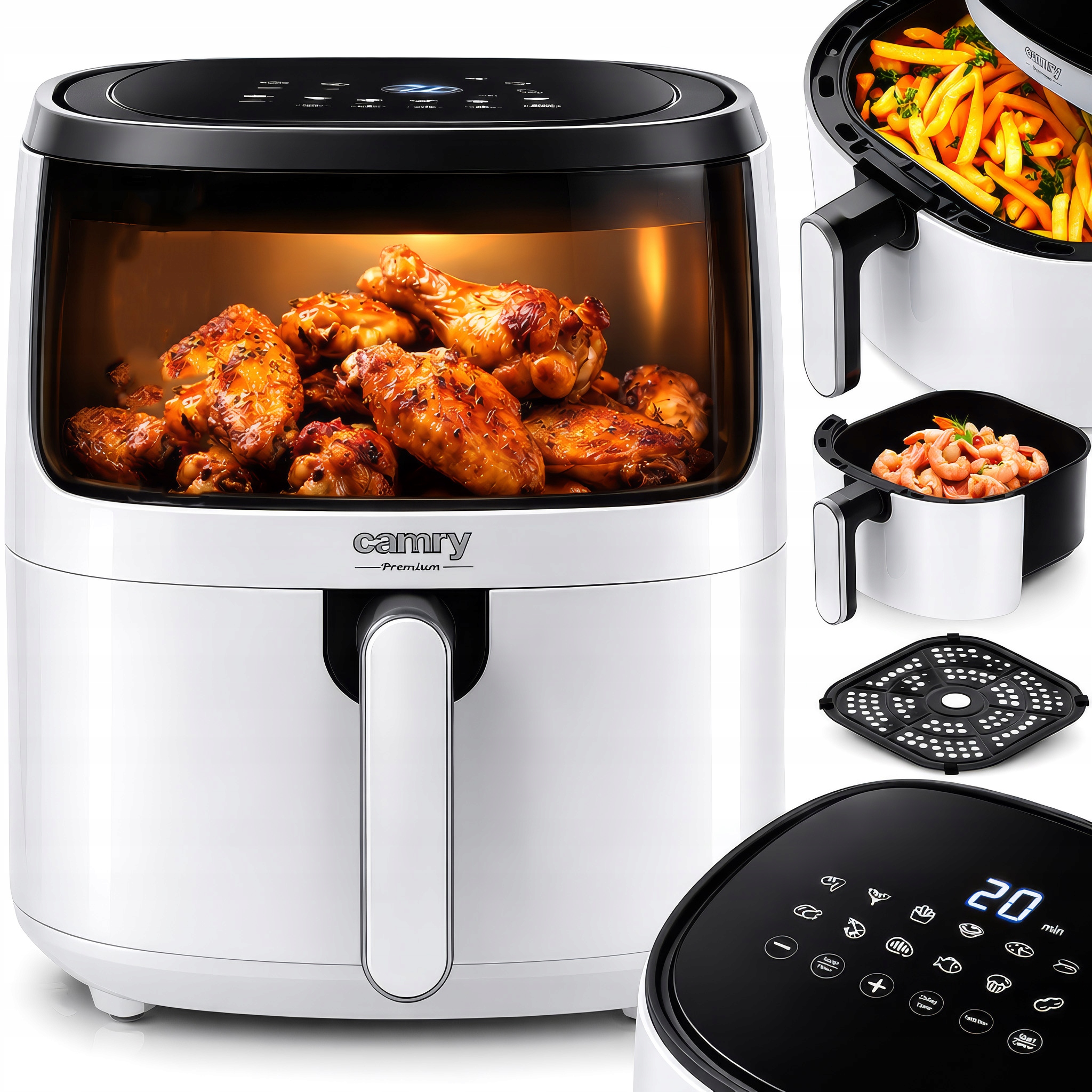 Frytkownica Beztłuszczowa Air Fryer Frytownica Duża Camry 12 Programów 5L