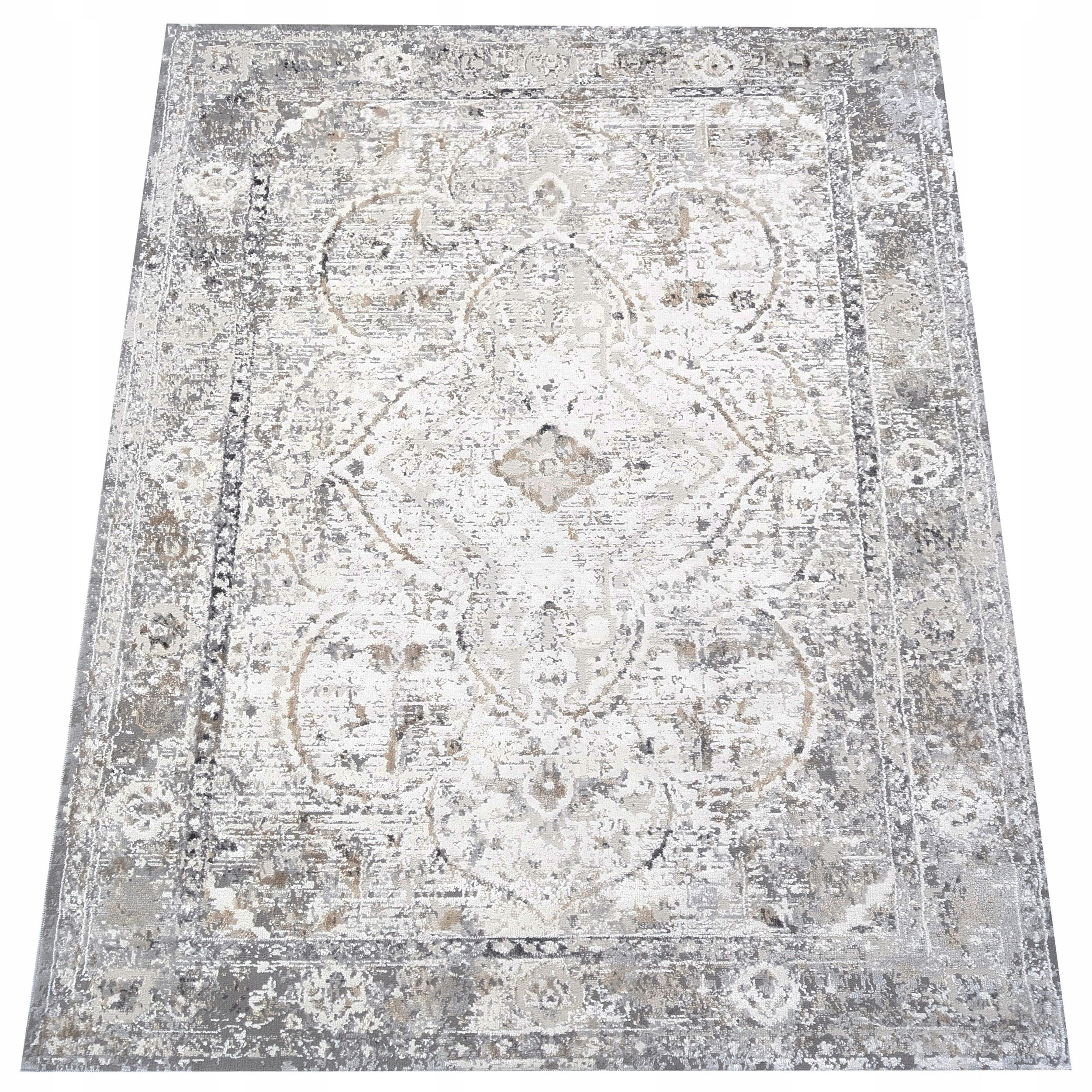 Modny Dywan Postarzany w Szarym Odcieniu Do Salonu Sypialni 140x200 cm