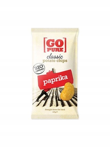 Levně 4x Go Pure Chipsy s paprikovou příchutí, bez cukru, bezlepkové Bio 125 g