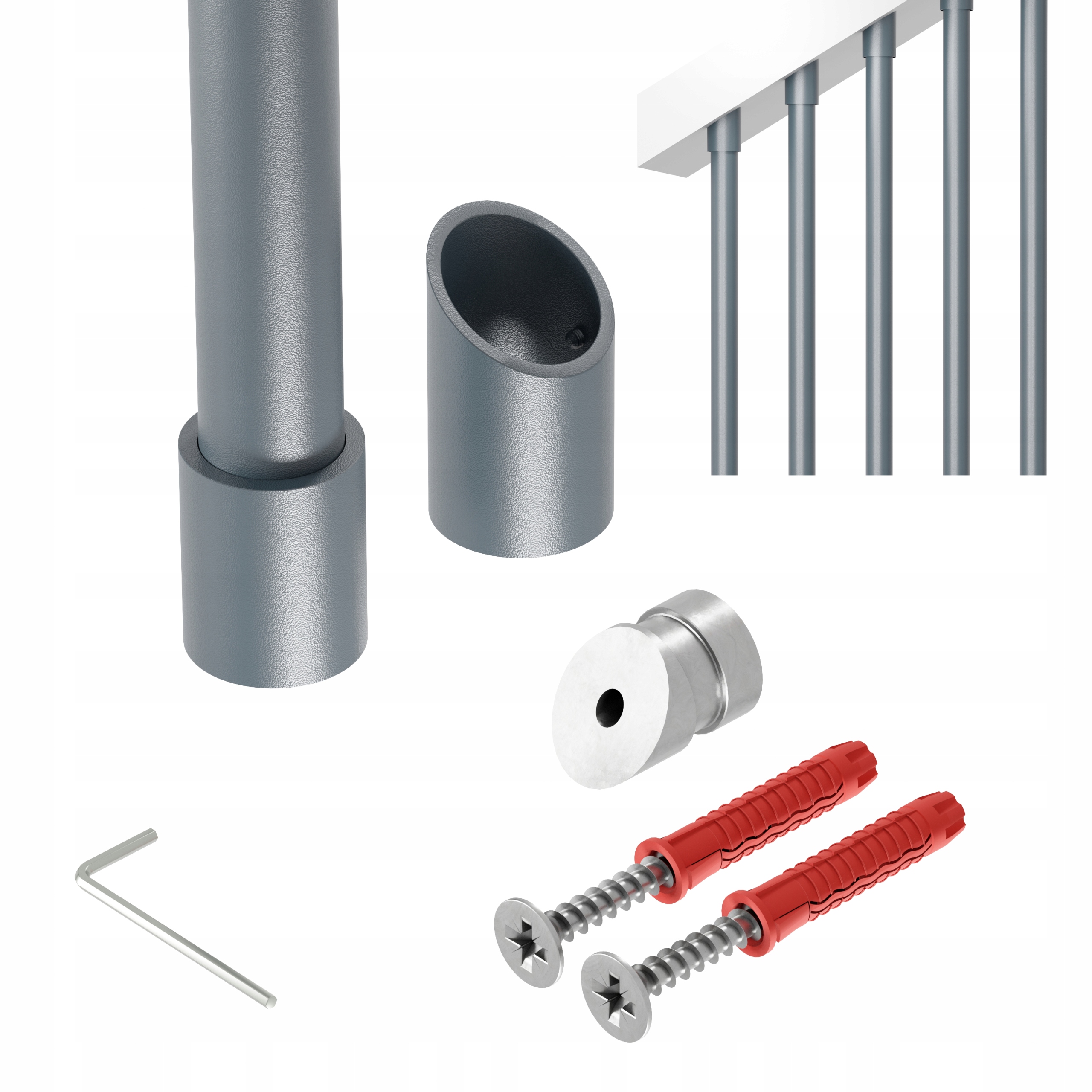 Zábradlí na schody šikmé 32 st Harfa fi 25 mm antracit 295 cm Naxo 32