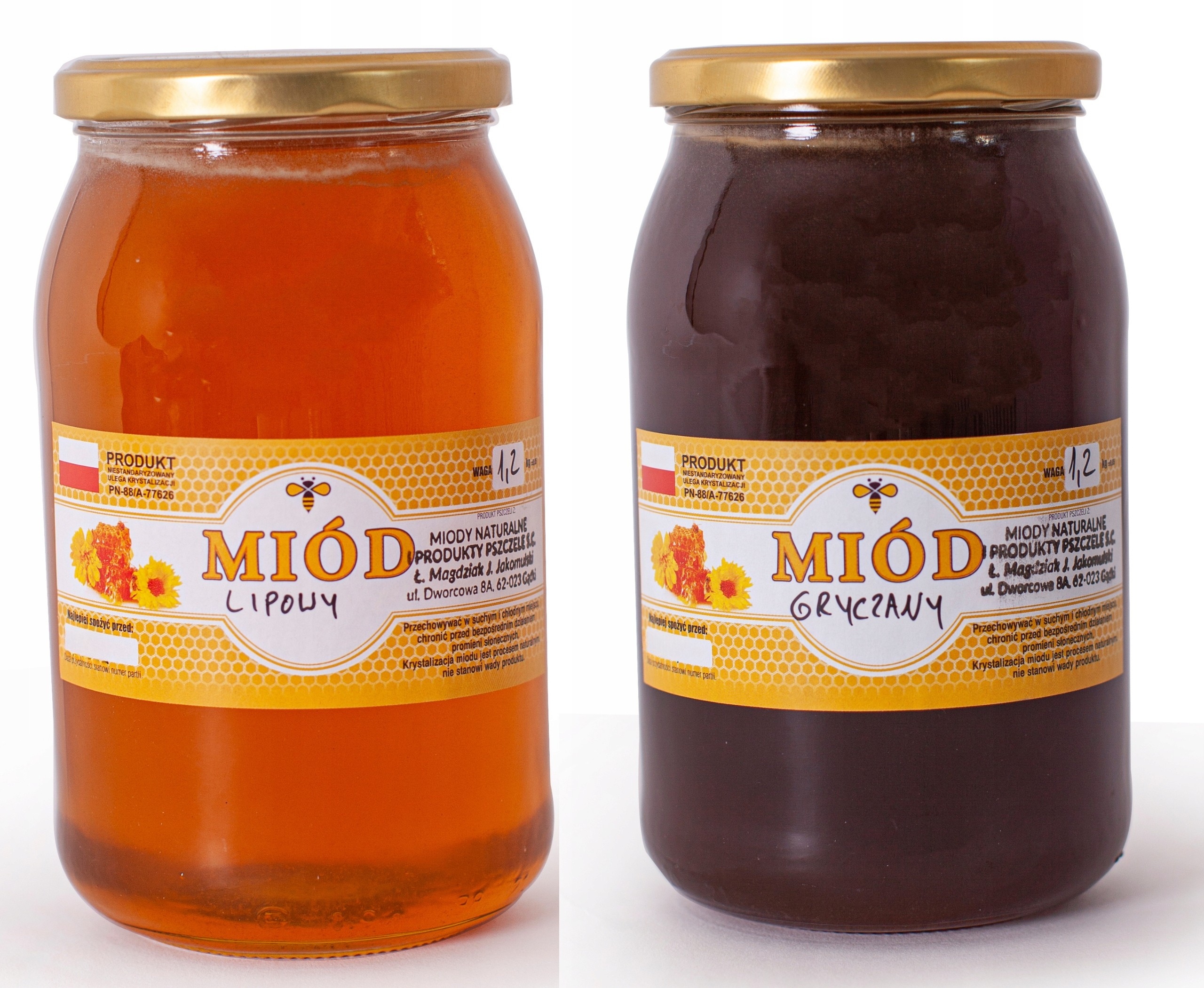 Levně Sada medů 2 x 1200 g Lipový A Pohankový med z Pradoliny Visly