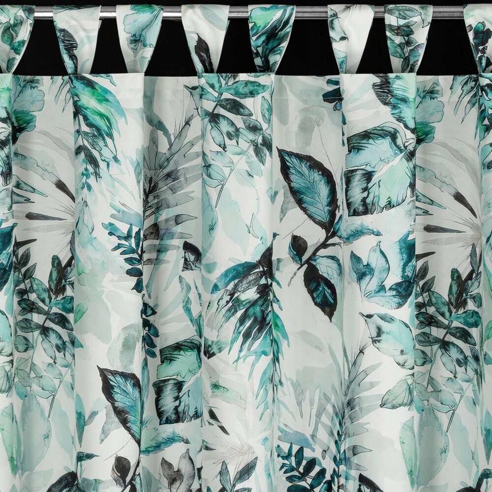 Zasłona ogrodowa tarasowa wodoodporna 155x220 biała liście na szelkach rzep Producent Eurofirany