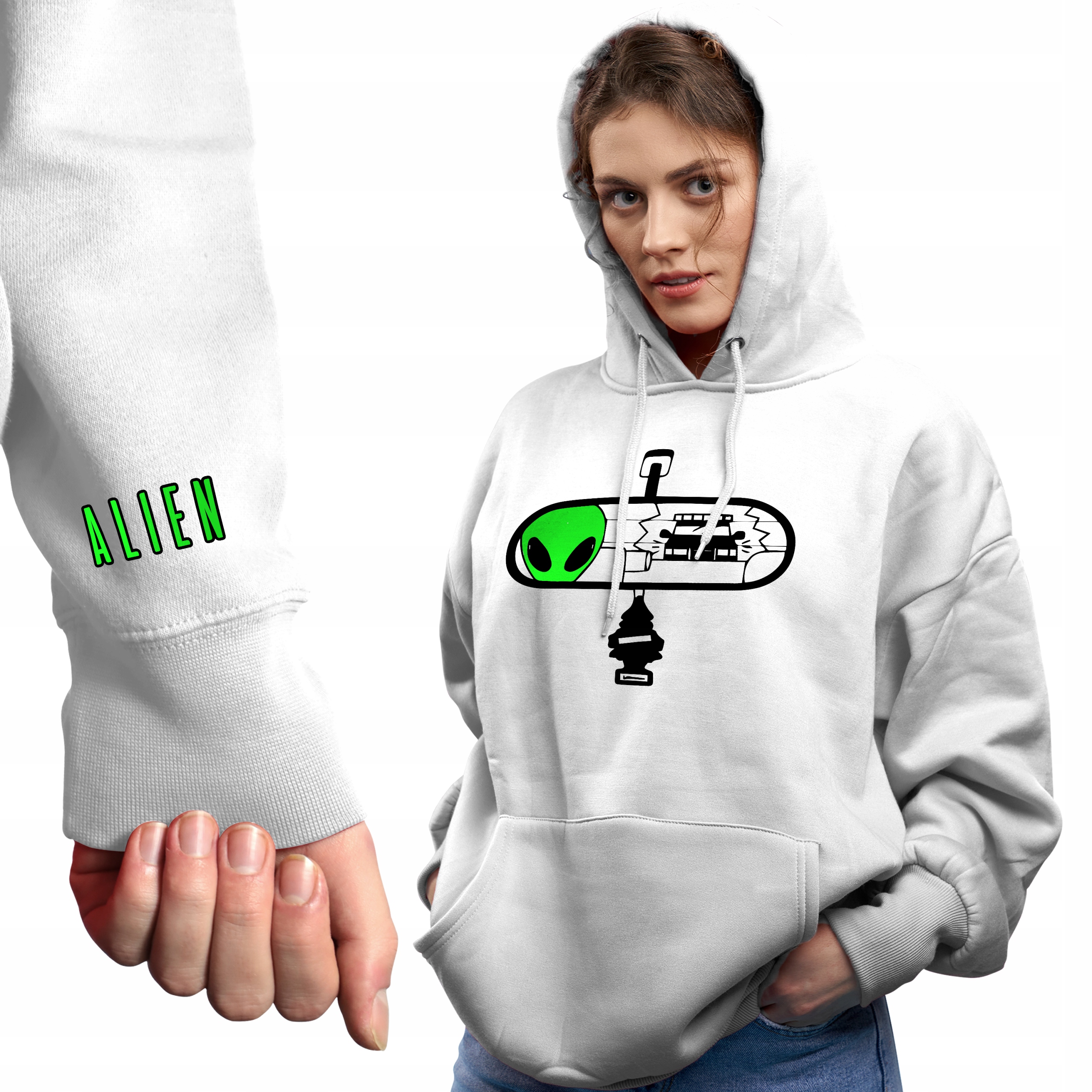 Módní stylová Mikina Dámská s kapucí Alien Mnoho různých vzorů XXL