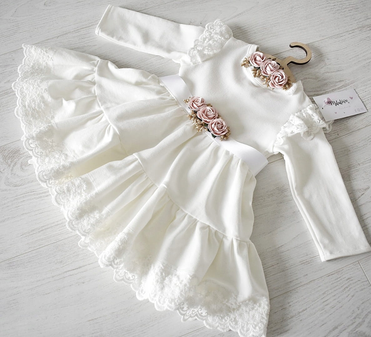 Sukienka do chrztu Jula jasny ecru 68