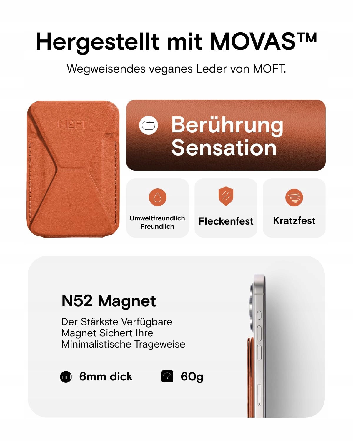MOFT Magnetyczny Portfel Stojak Na Telefon Skórzany Etui iPhone Magsafe — miniatura 4
