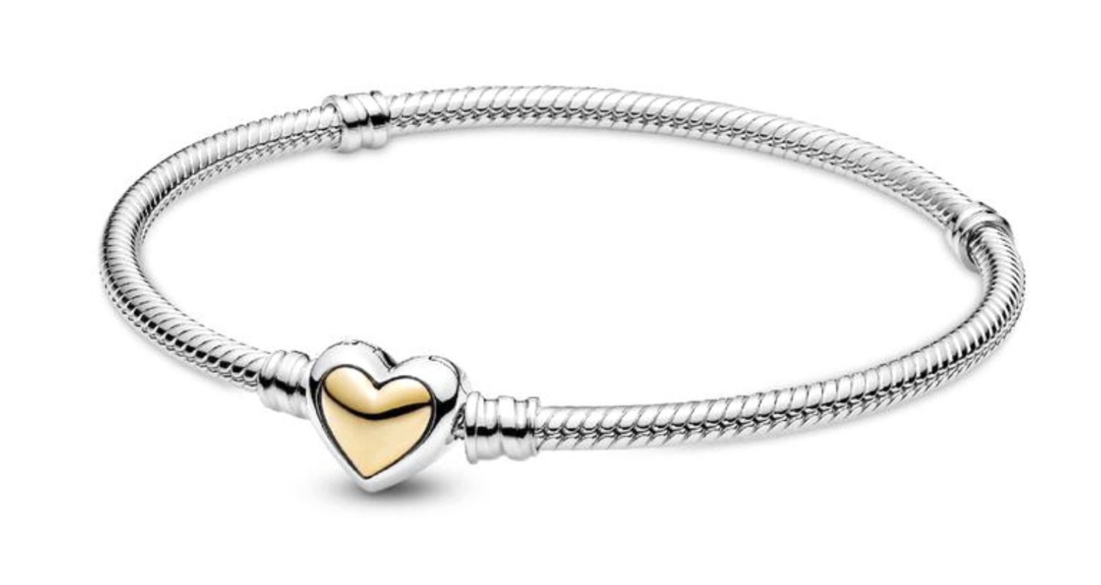 Pandora Bransoletka z wypukłym złotym 14k sercem 599380C00 19 cm