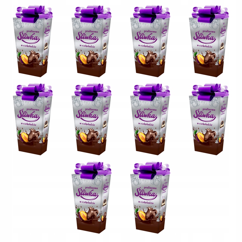 Vobro Pralinková Švestka v čokoládě Dárek 192 g (s mašlí) X10