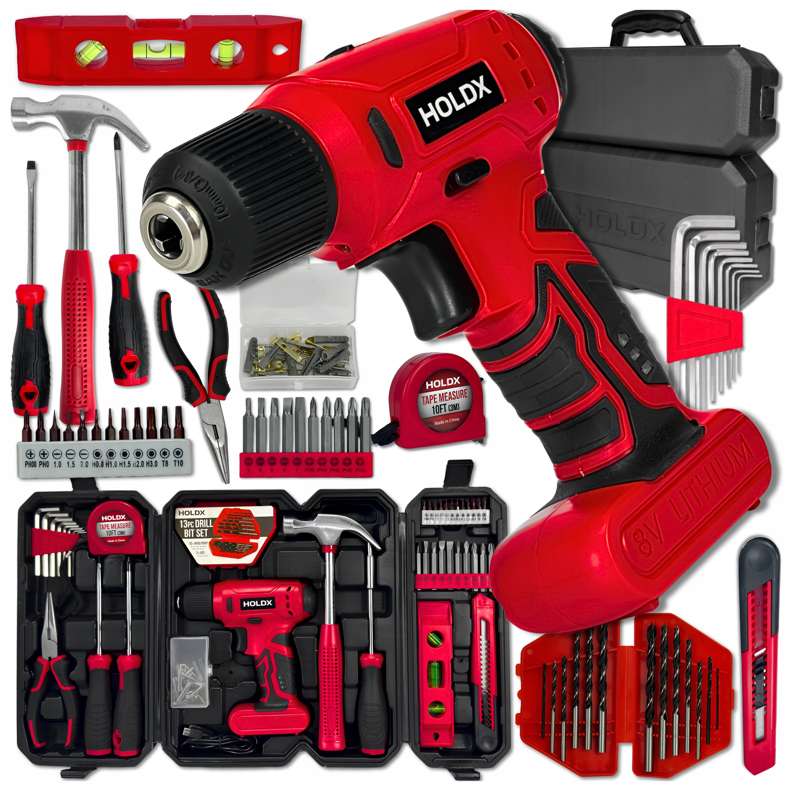 Wkrętarka Akumulatorowa Holdx Walizka Duży Zestaw Narzędzi Zakrętarka Bity