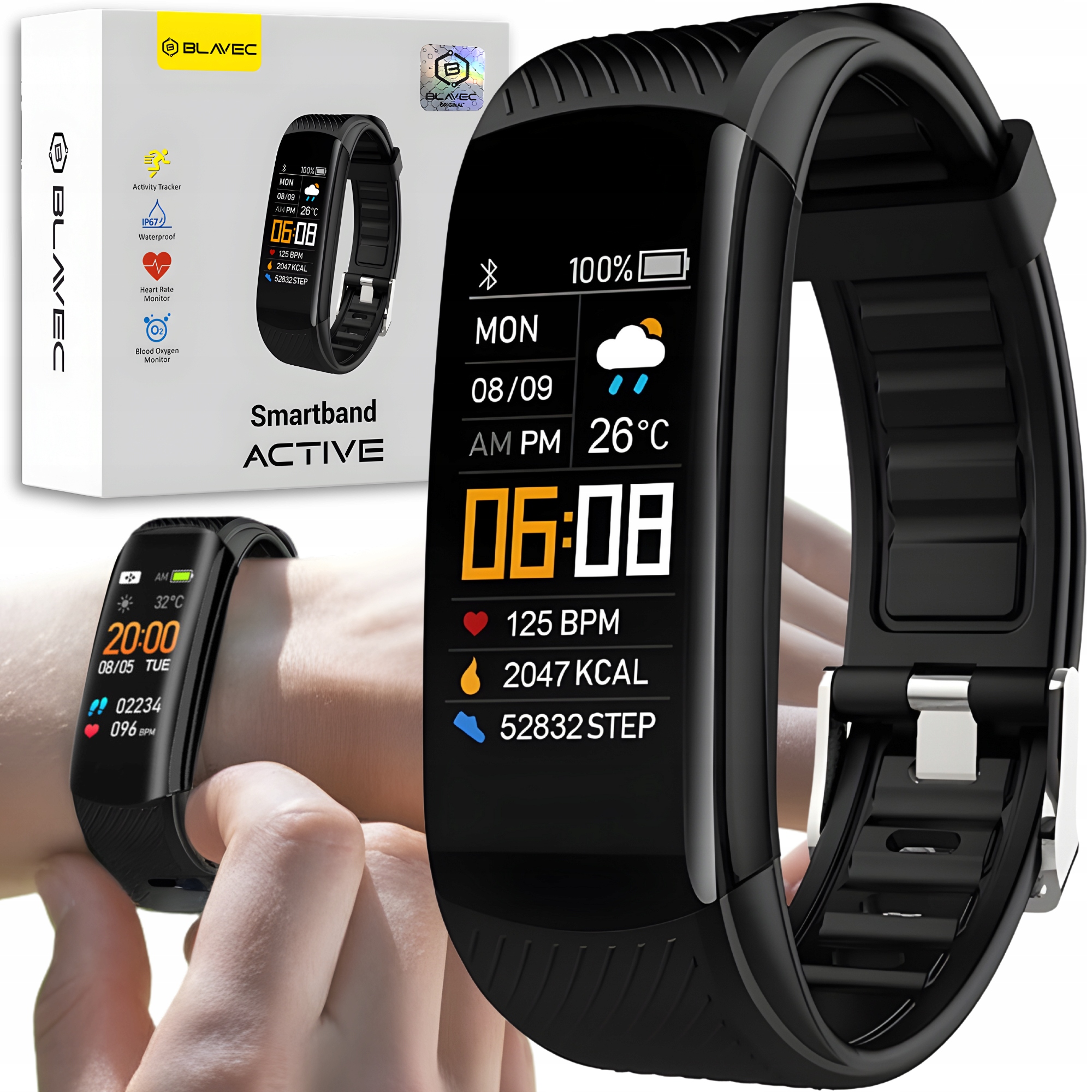 Smartband Zegarek Opaska Sportowa Menu Polskie Monitor Tętna Krwi Tlenu