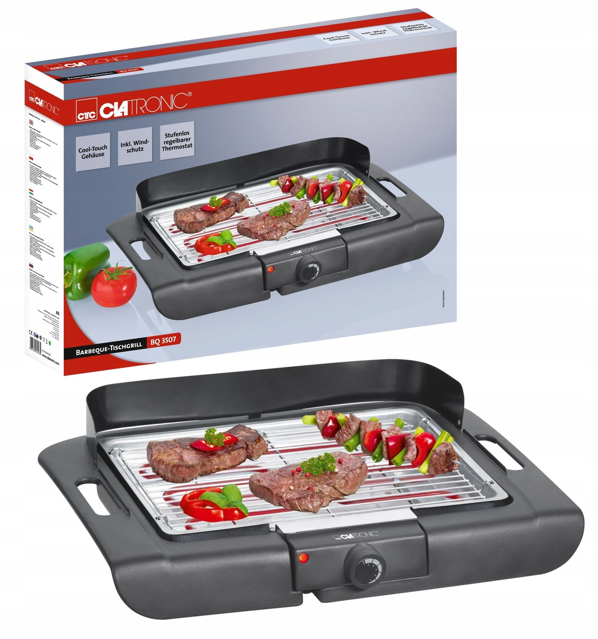 

Grill Elektryczny Stojący Stołowy Balkonowy Clatro