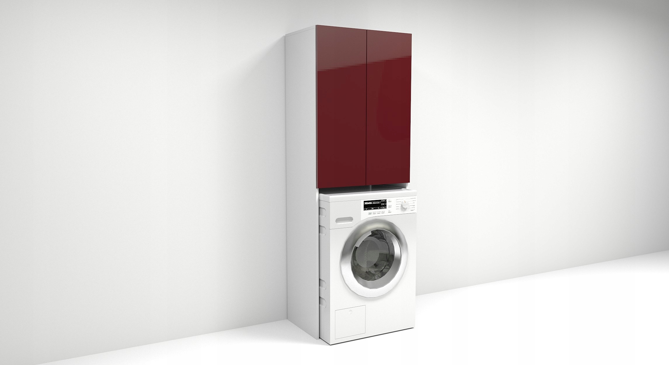 Szafka nad pralkę, szara Wysokość mebla 180 cm