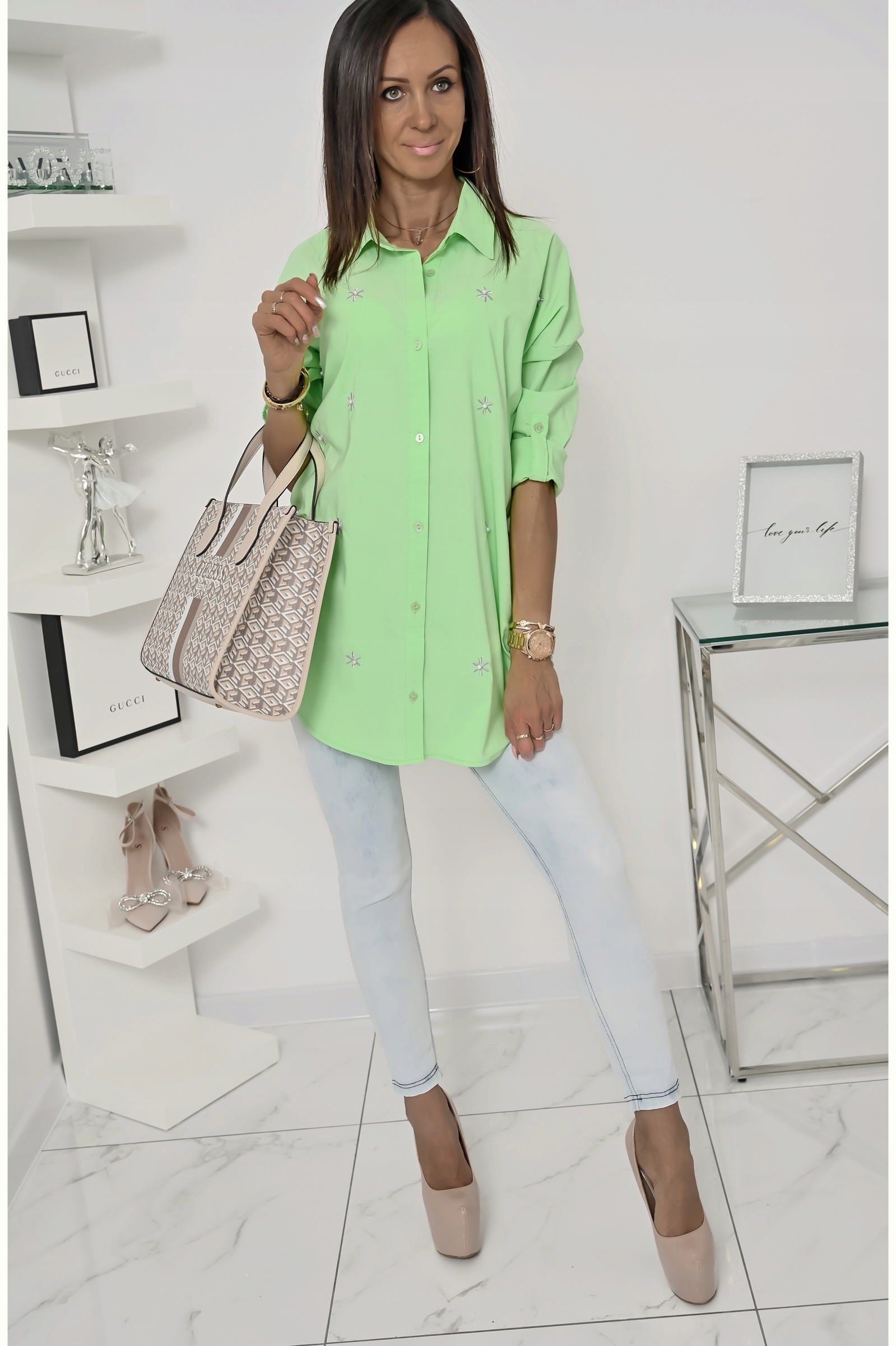 CASUALOWA KOSZULA OVERSIZE EMMELINE! WZ.7 XXL Model Emmeline