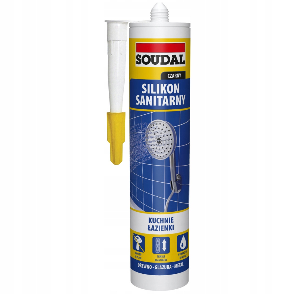 SILIKON SANITARNY USZCZELNIACZ CZARNY SOUDAL 280ml Pojemność 280 ml