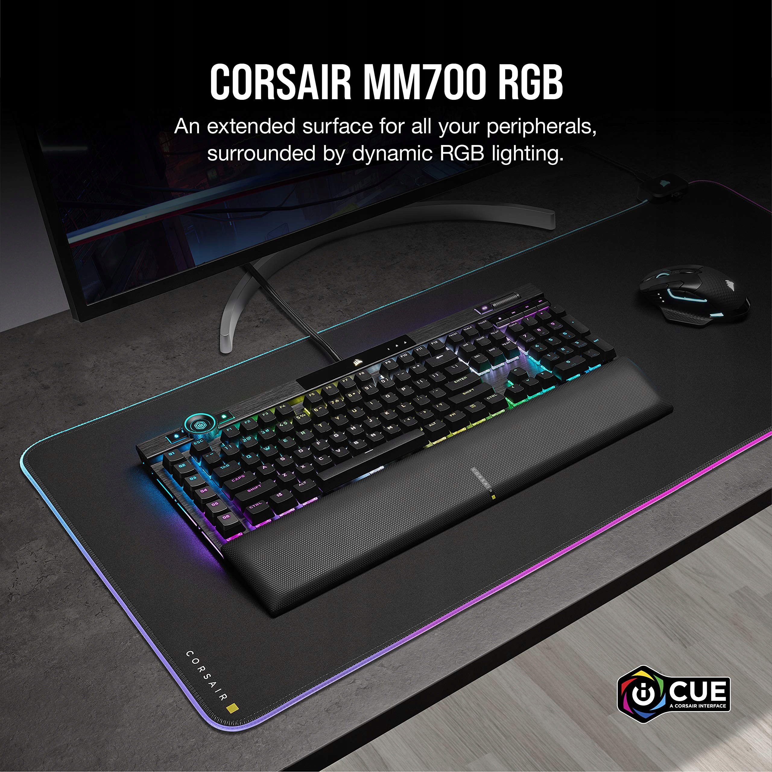 CORSAIR MM700 RGB Podkładka Gamingowa 930x400mm Dwa Porty USB — miniatura 4