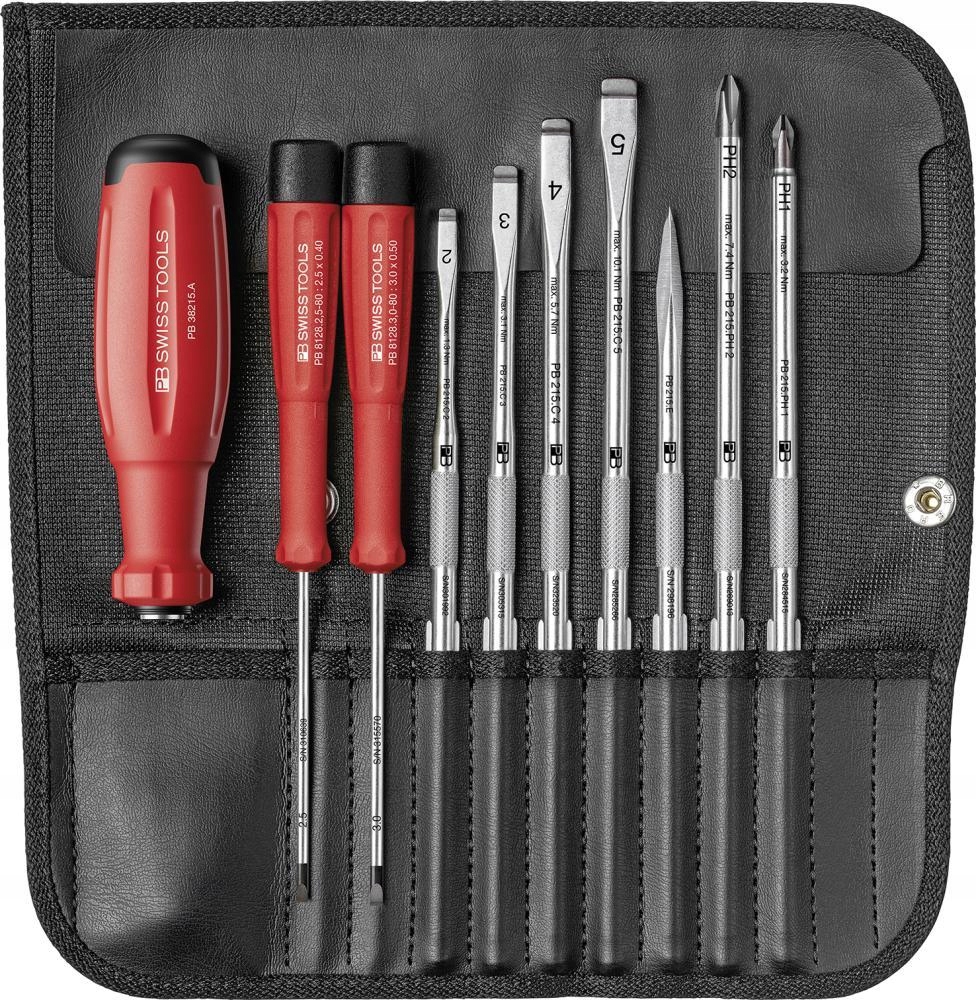 Sada Pb Swiss Tools vyměnitelných trnů s 10-dílným šroubovákem