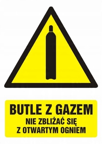 

Butle z gazem znak tabliczka Pcv 21x29,7