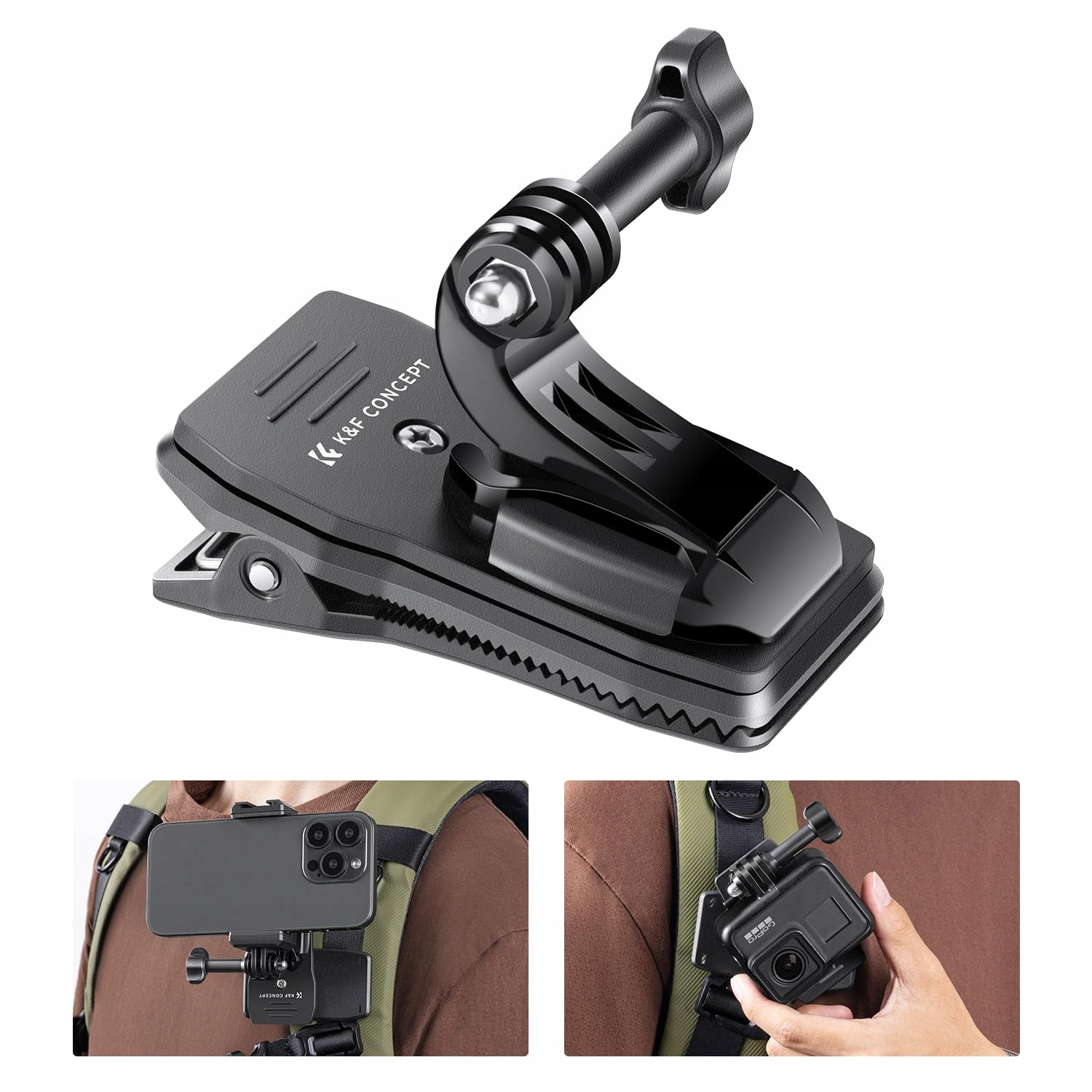 K&F CONCEPT Plecakowy Uchwyt Na Ramię Do Kamer Sportowych Hero DJI Osmo — miniatura 3