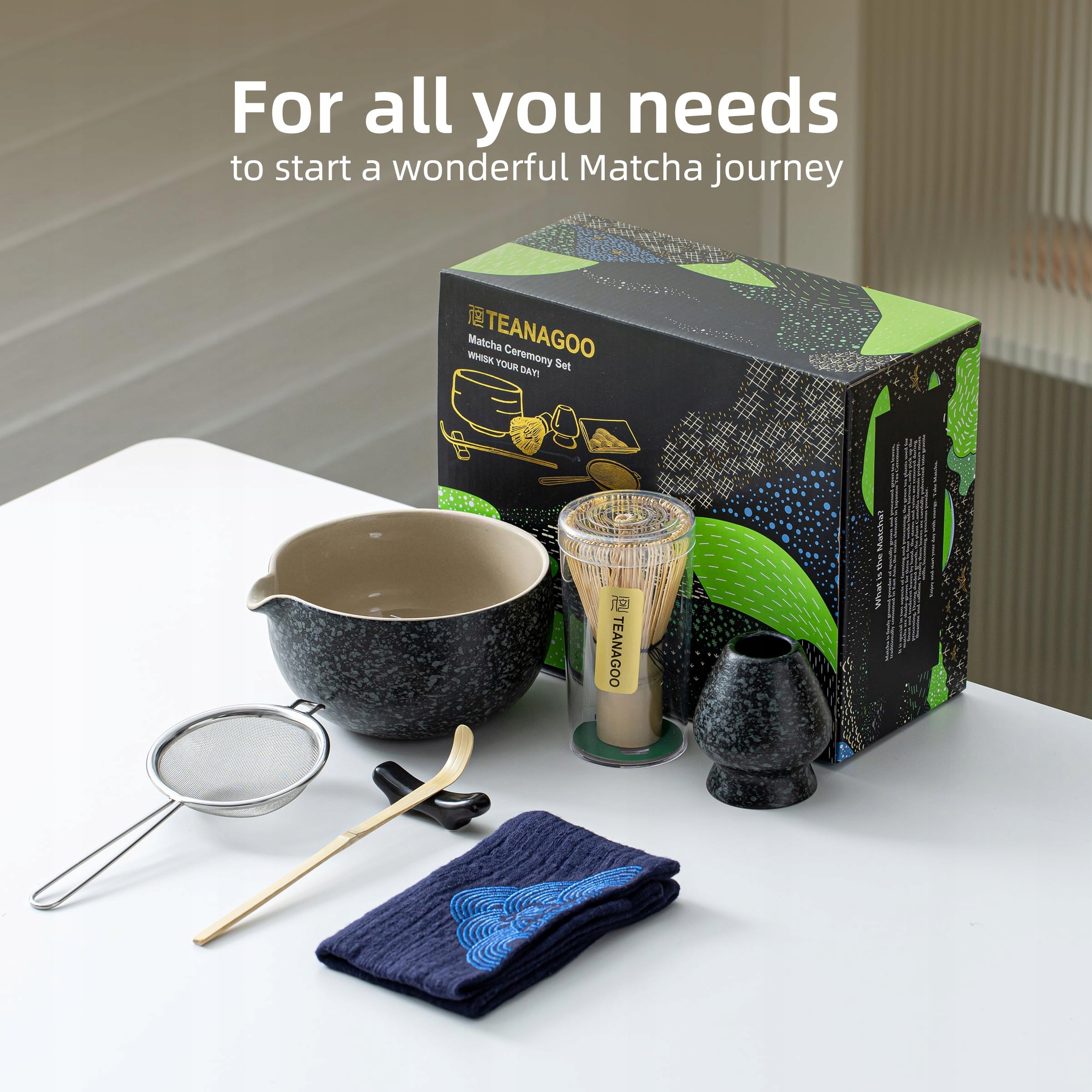 TEANAGOO Zestaw Matcha Dla Miłośników Herbaty Z Miseczką I Akcesoriami — miniatura 3