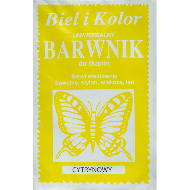 

Barwnik do tkanin farba Biel i Kolor Cytrynowy