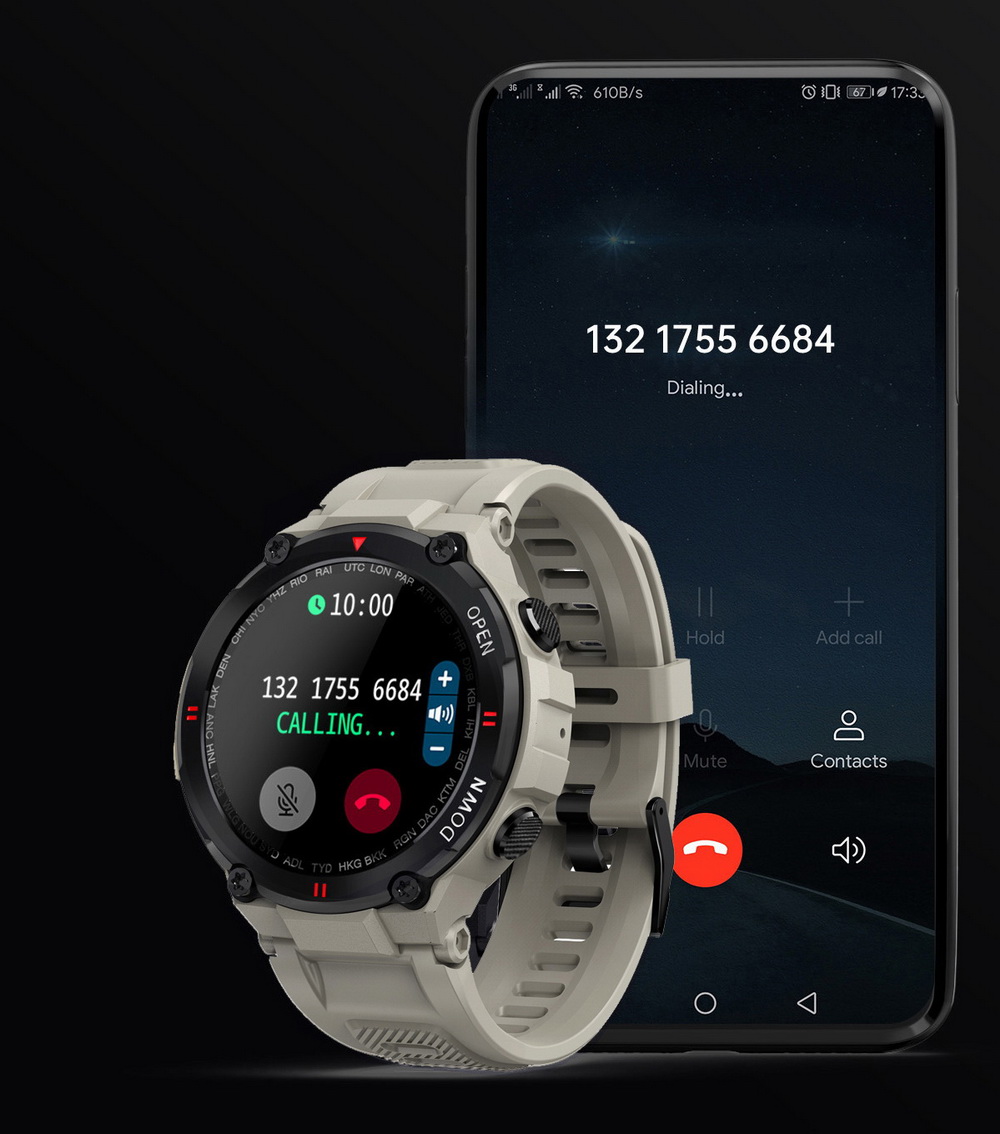 ВОЕННЫЕ ЧАСЫ SMARTWATCH PULSOMETER TALK PL Форма корпуса круглый